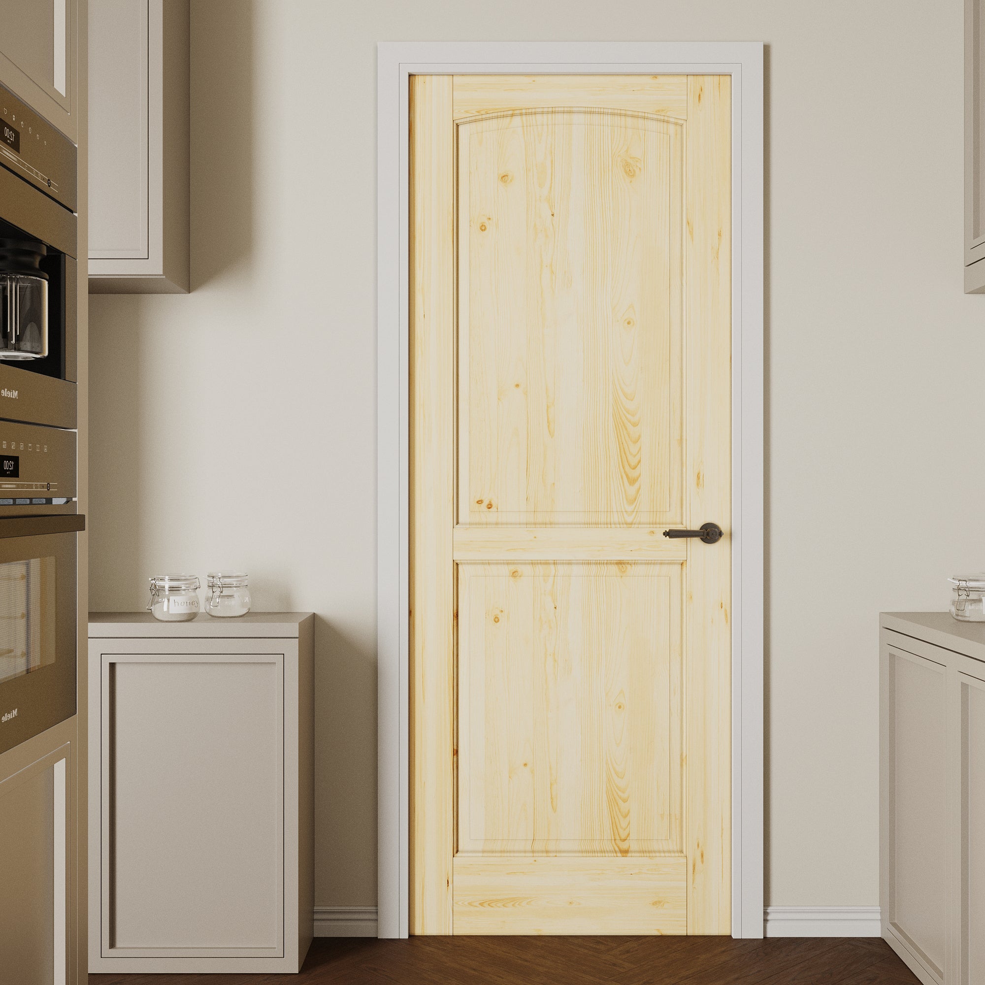 Ark Design 2-Panel Universal Solid Core Unfinished Pine Wood Door Slab, with/without Prehung Kit