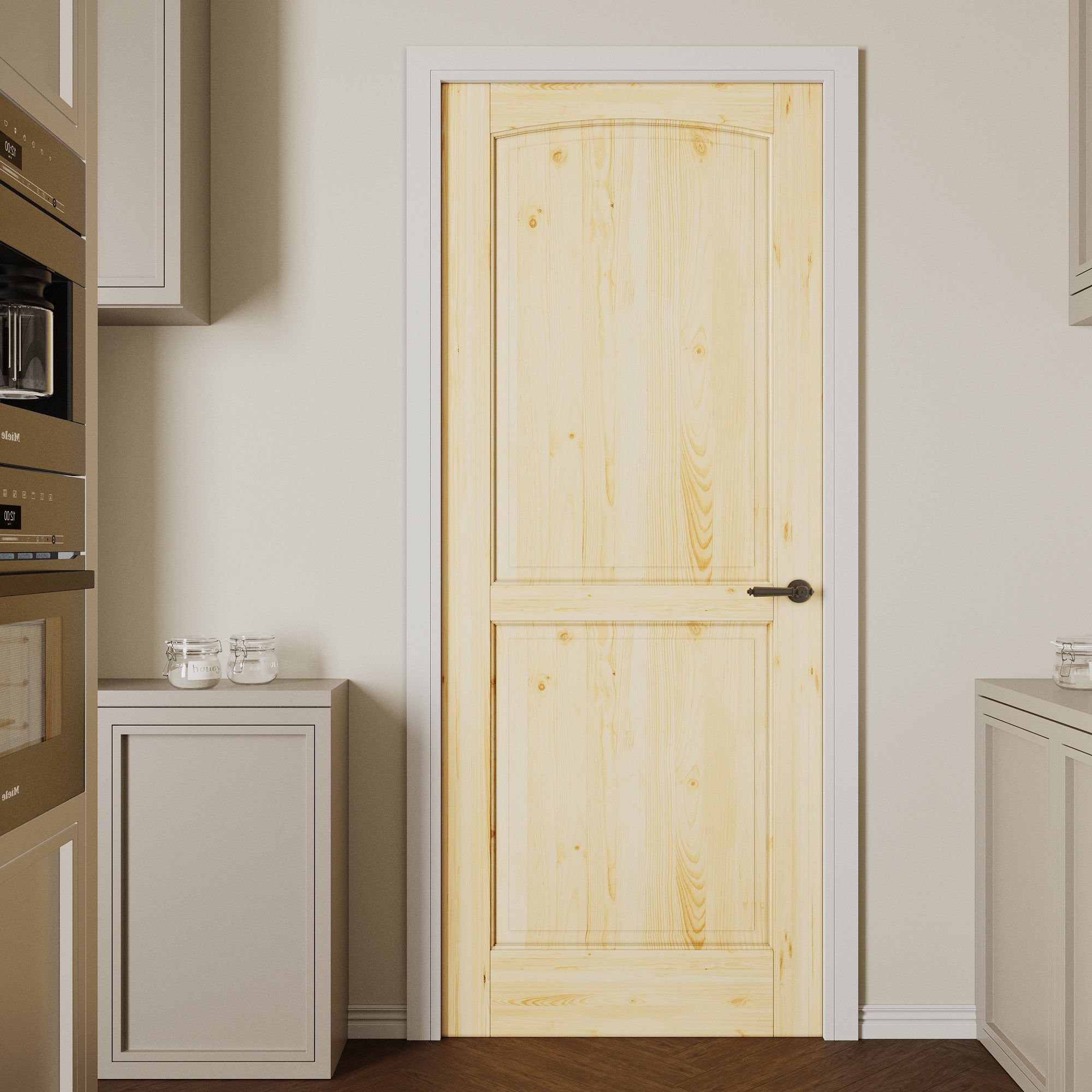 Ark Design 2-Panel Universal Solid Core Unfinished Pine Wood Door Slab, with/without Prehung Kit