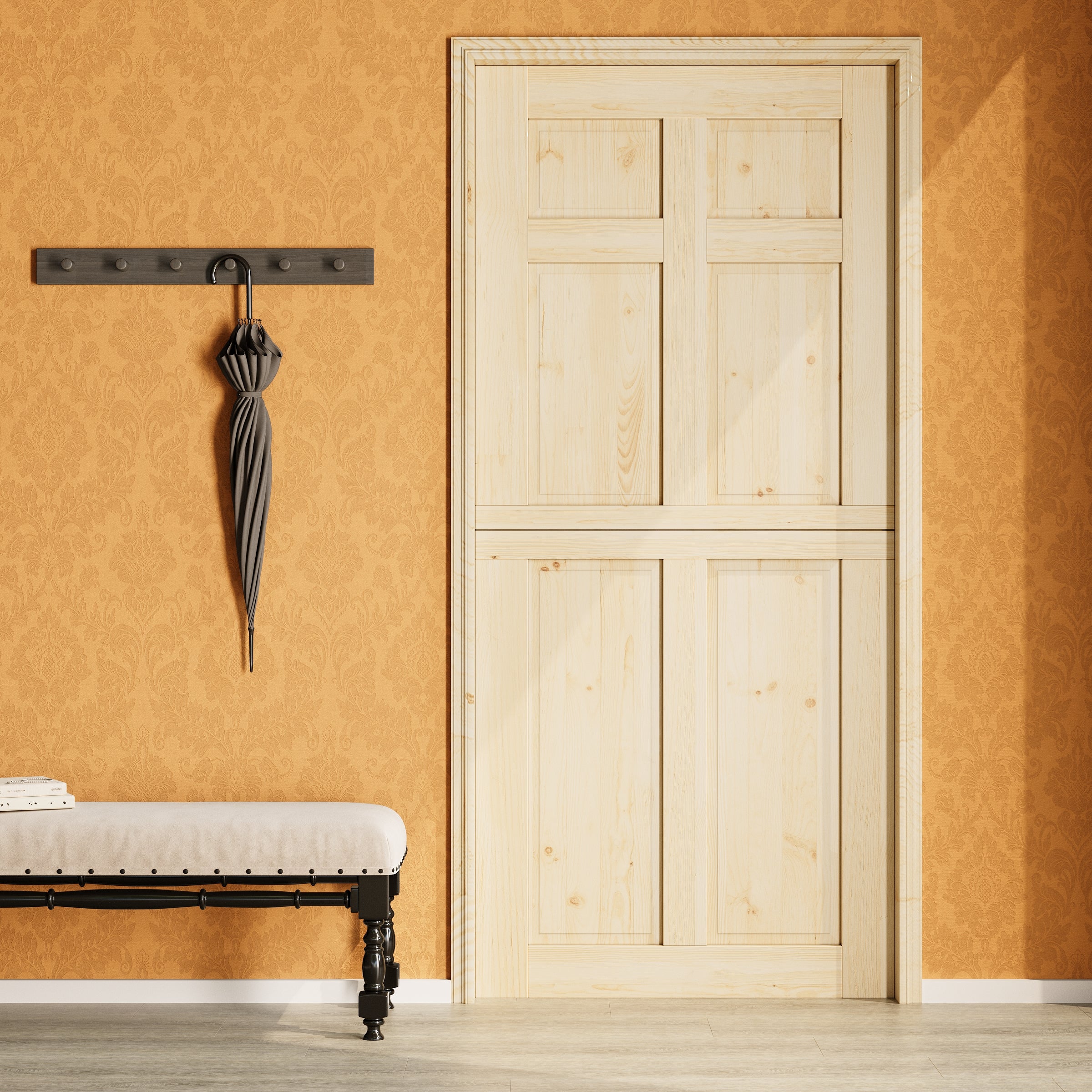 Ark Design Solid Pine Universal 6 Lite Panel Unfinished Dutch Door, Pine Wood Front Door with/without Ready-to-Assemble Jamb