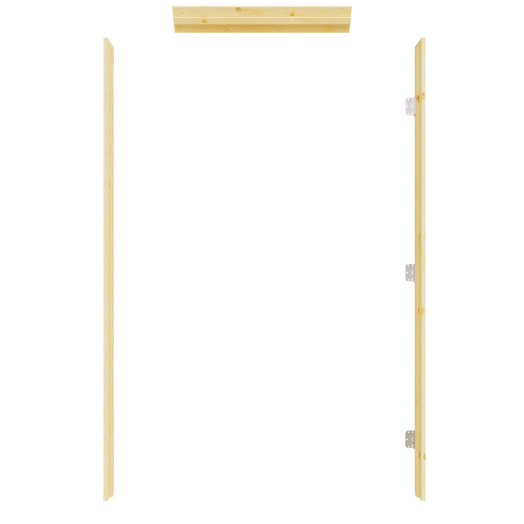 Prehung Jamb for 80" High Slab, Silver Hardware - Right Handed (Unfinished Pine Wood)