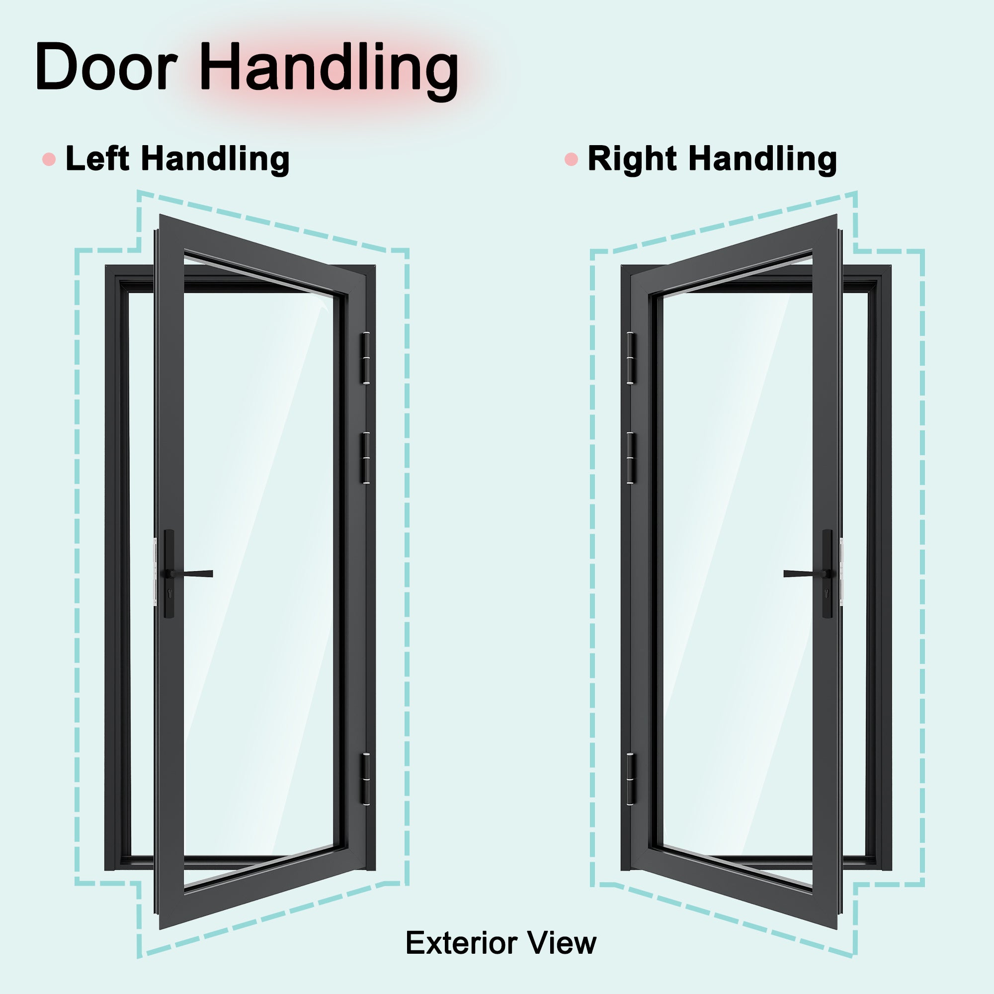 Ark Design 36 in. x 80 in. Single Tempered Glass Black Aluminum Patio Door