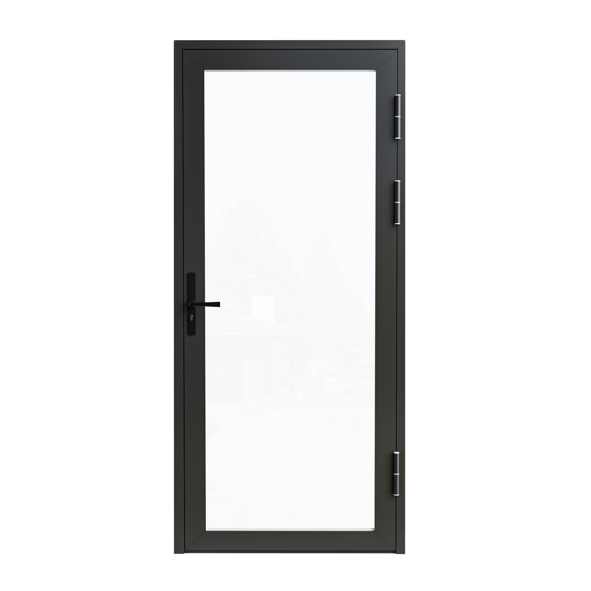 Ark Design 36 in. x 80 in. Single Tempered Glass Black Aluminum Patio Door