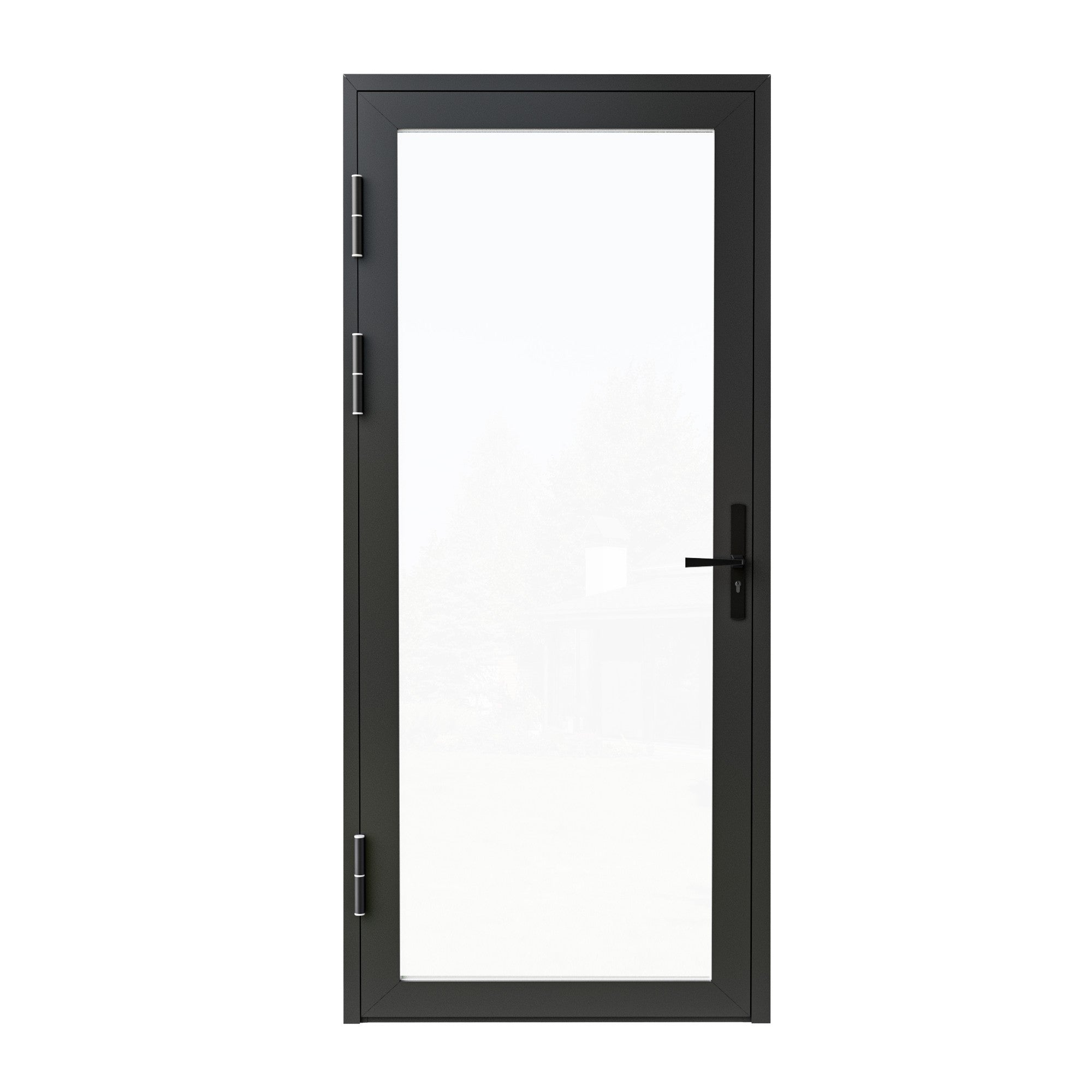 Ark Design 36 in. x 80 in. Single Tempered Glass Black Aluminum Patio Door