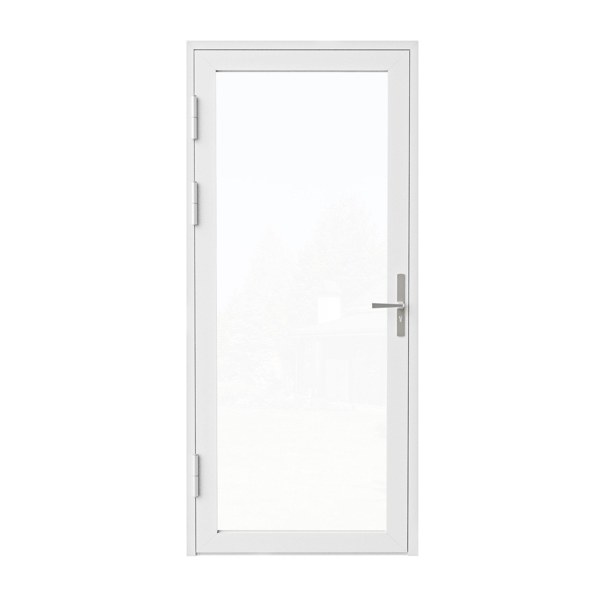 Ark Design 36 in. x 80 in. Single Tempered Glass White Aluminum Patio Door