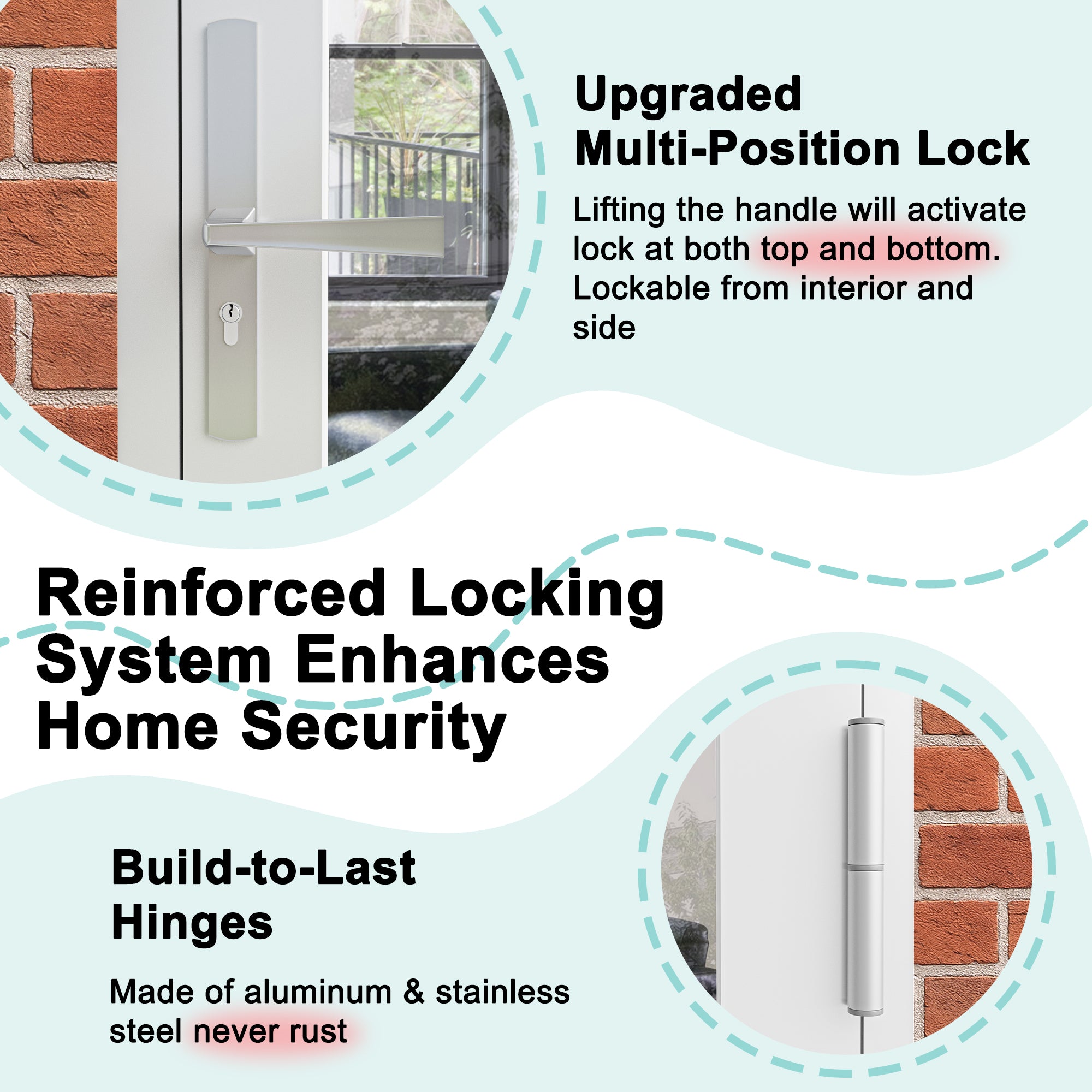 Ark Design 36 in. x 80 in. Single Tempered Glass White Aluminum Patio Door