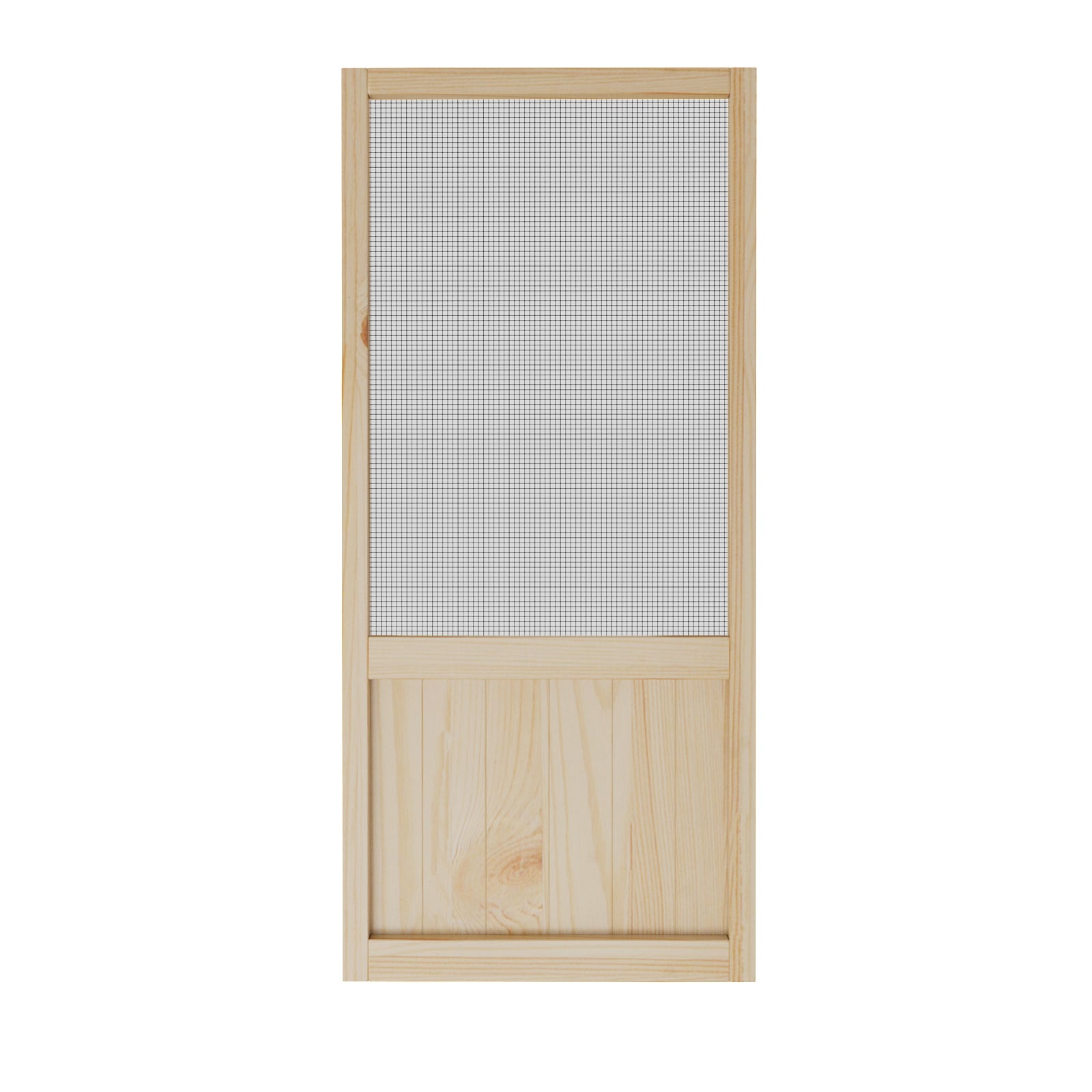 Ark Design Single Universal Paneled Finished Pine Wood and Gauze Mesh Hinged Screen Door