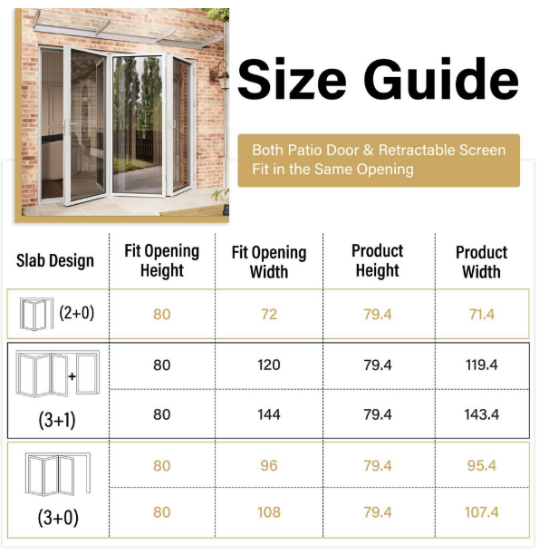 Ark Design Screen Door for Bifold Patio Door