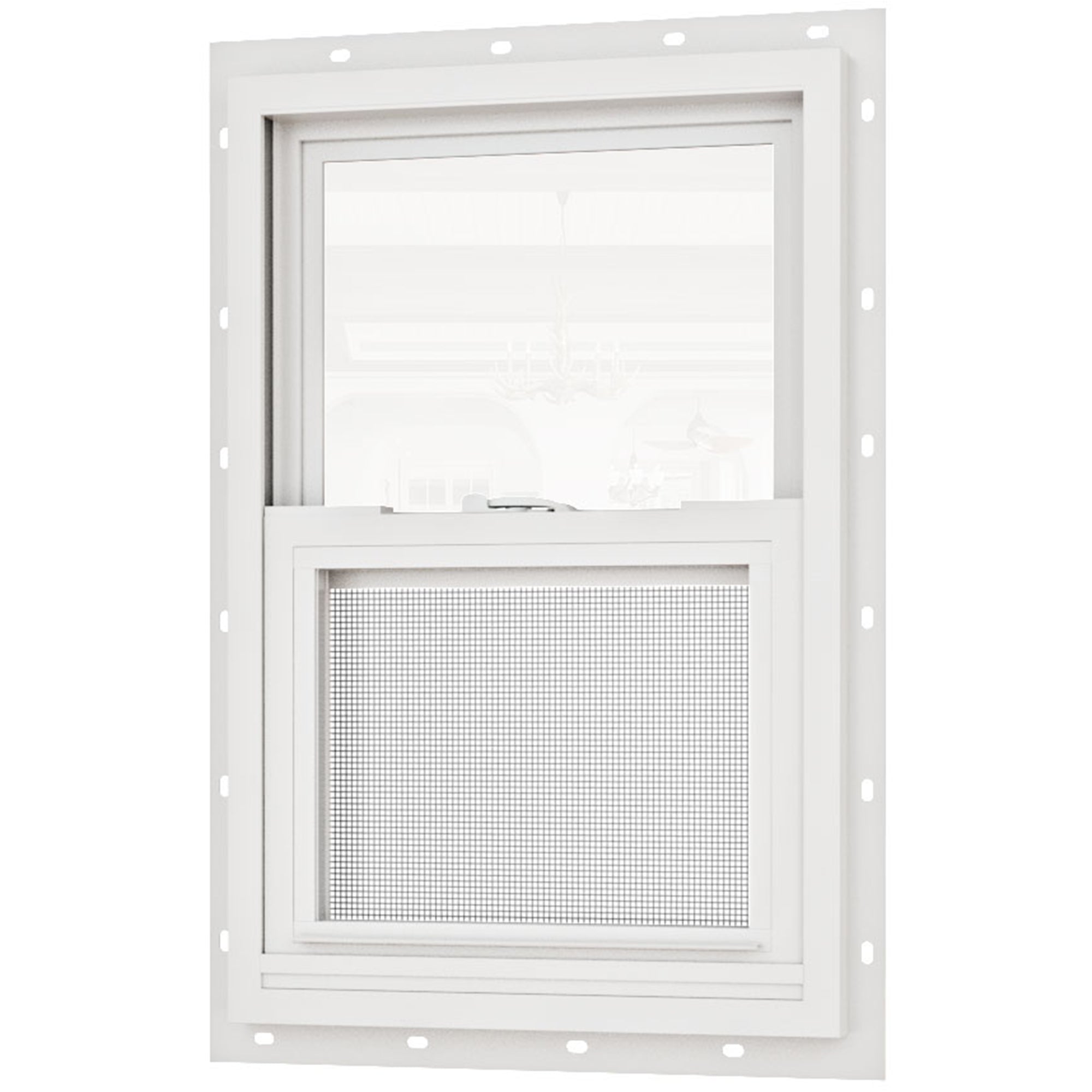 Ark Design 62 Series Double Glazed Single Hung Vinyl Window with Tempered Glass, White