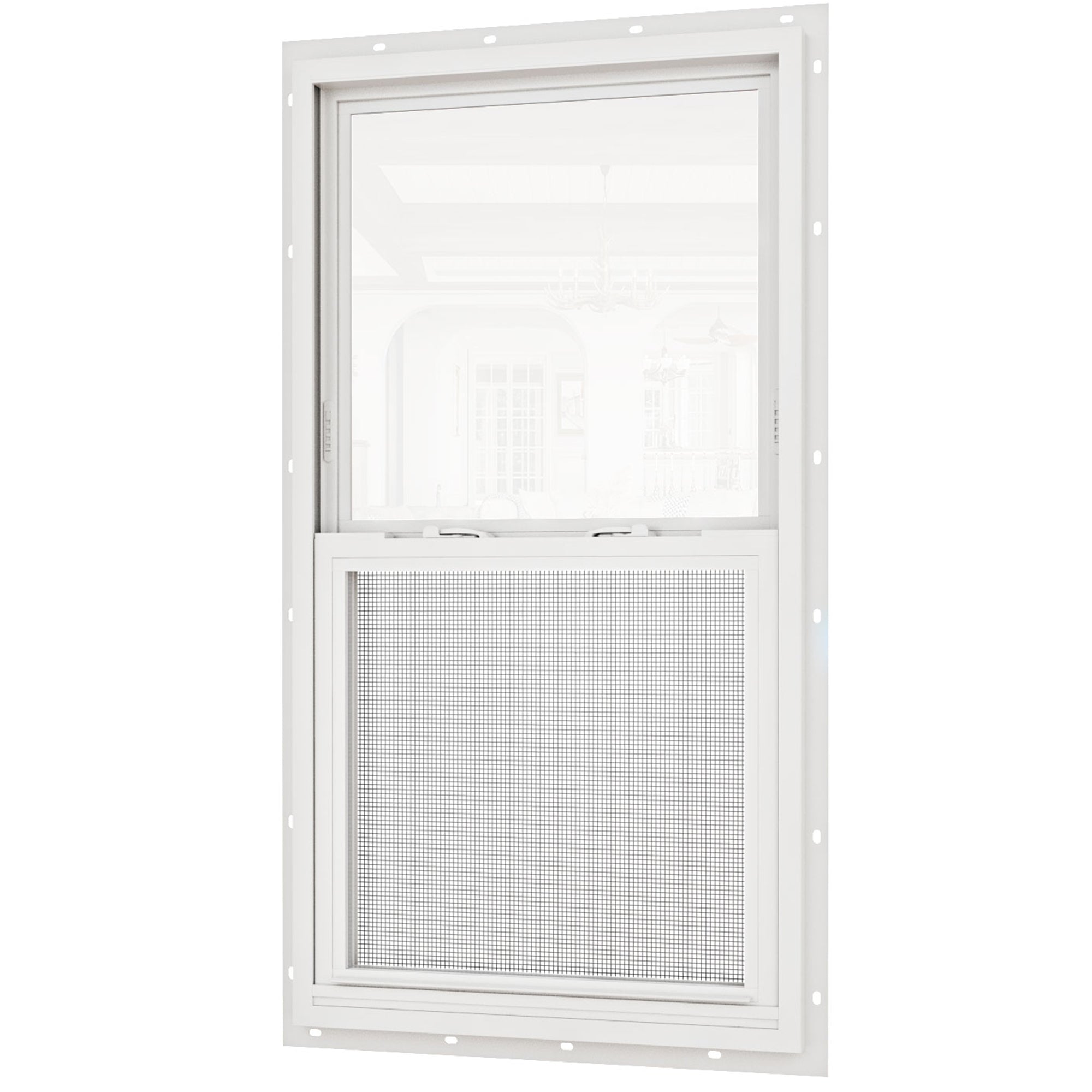 Ark Design 62 Series Double Glazed Single Hung Vinyl Window with Tempered Glass, White