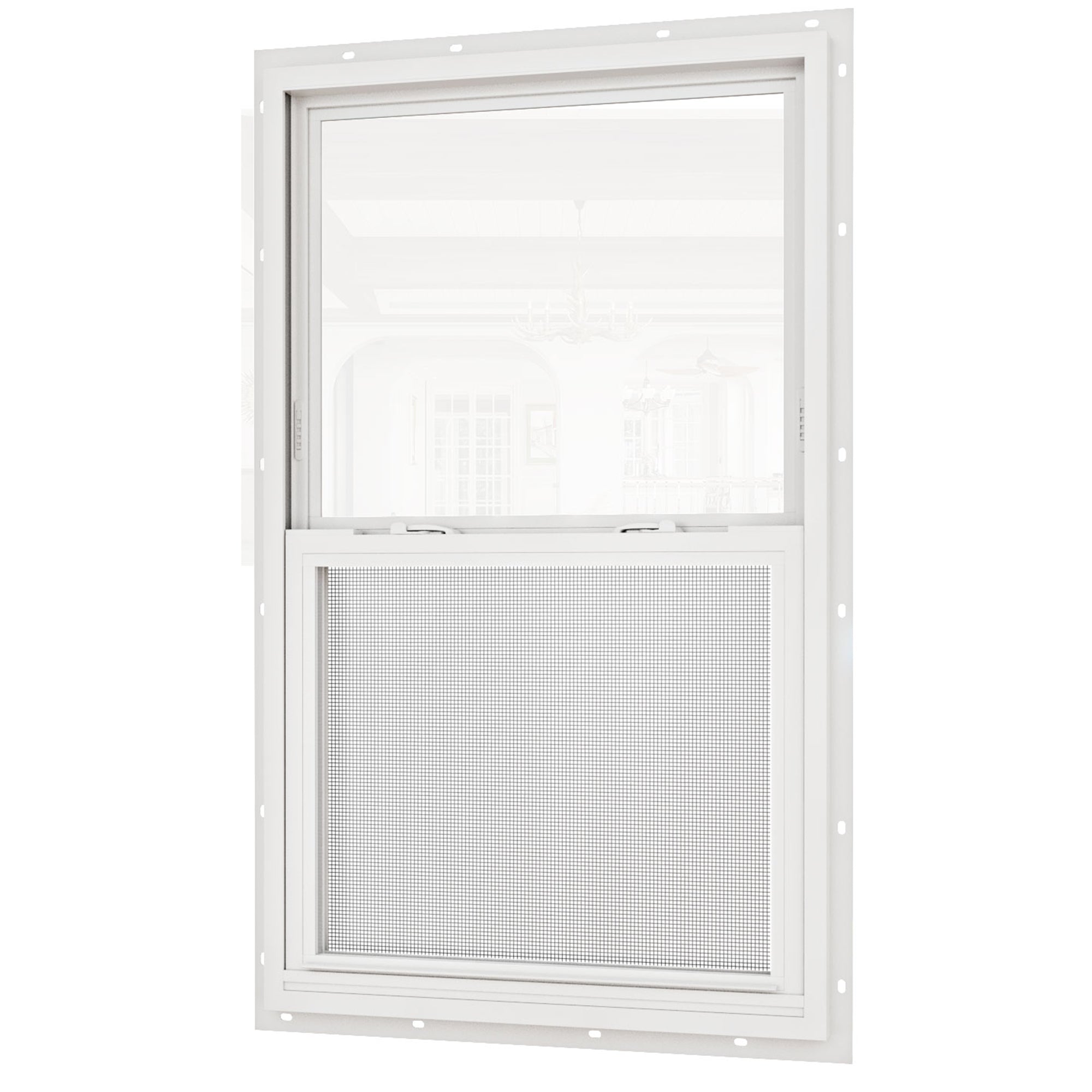 Ark Design 62 Series Double Glazed Single Hung Vinyl Window with Tempered Glass, White