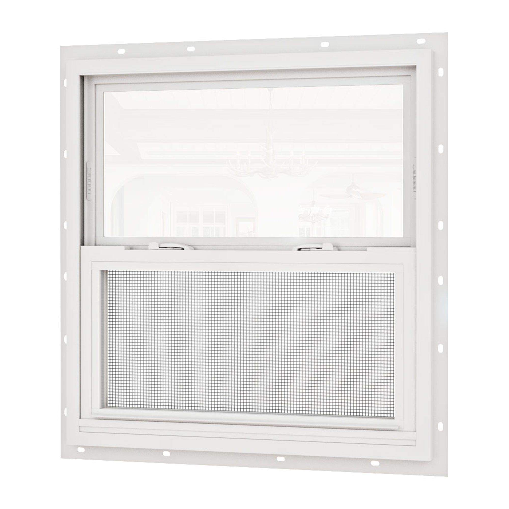 Ark Design 62 Series Double Glazed Single Hung Vinyl Window with Tempered Glass, White