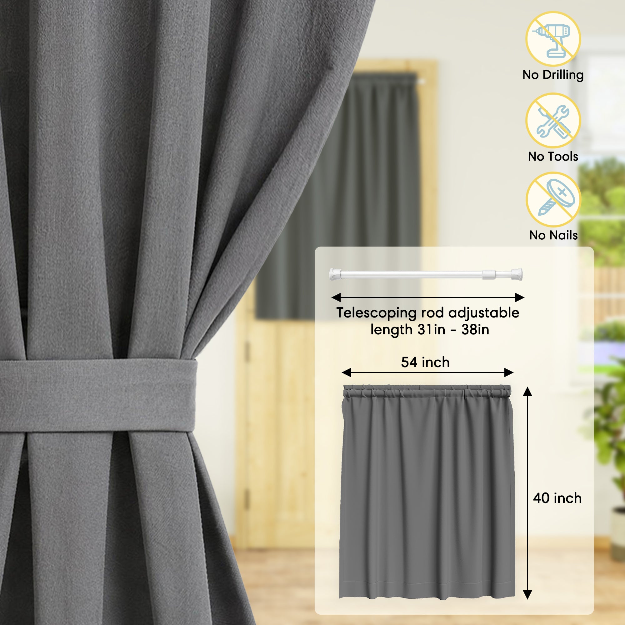 Dutch Door Privacy Window Cover