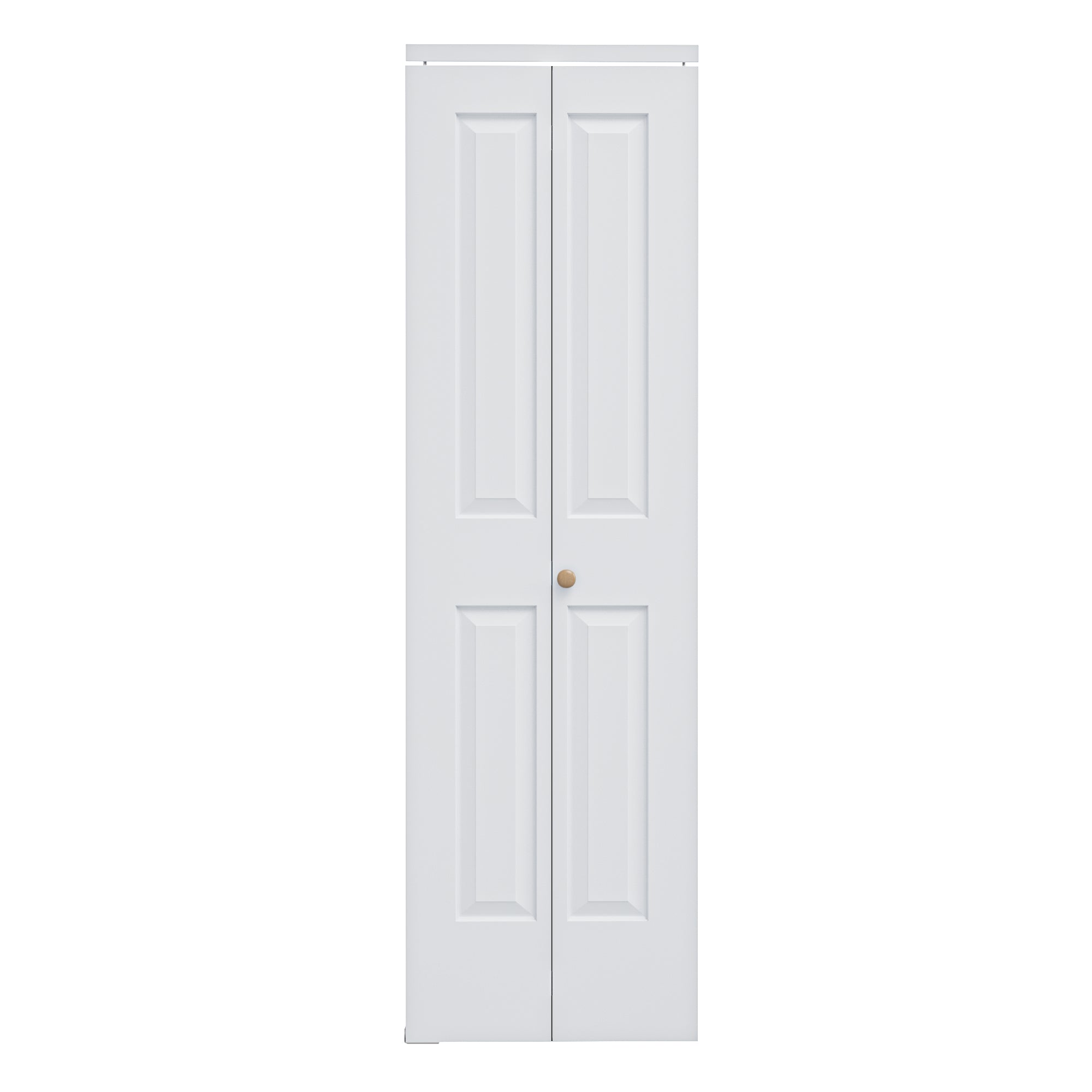 [Paintable] Ark Design 4 Panel Bifold Door with Hardware Kit & Knob, Smooth Surface & Primed, White