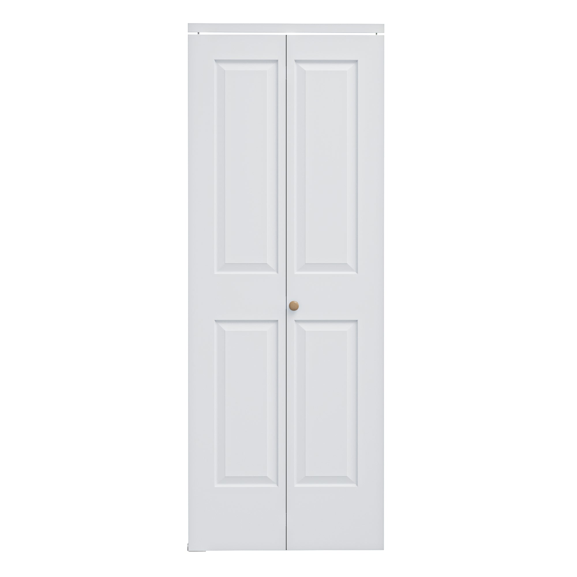[Paintable] Ark Design 4 Panel Bifold Door with Hardware Kit & Knob, Smooth Surface & Primed, White