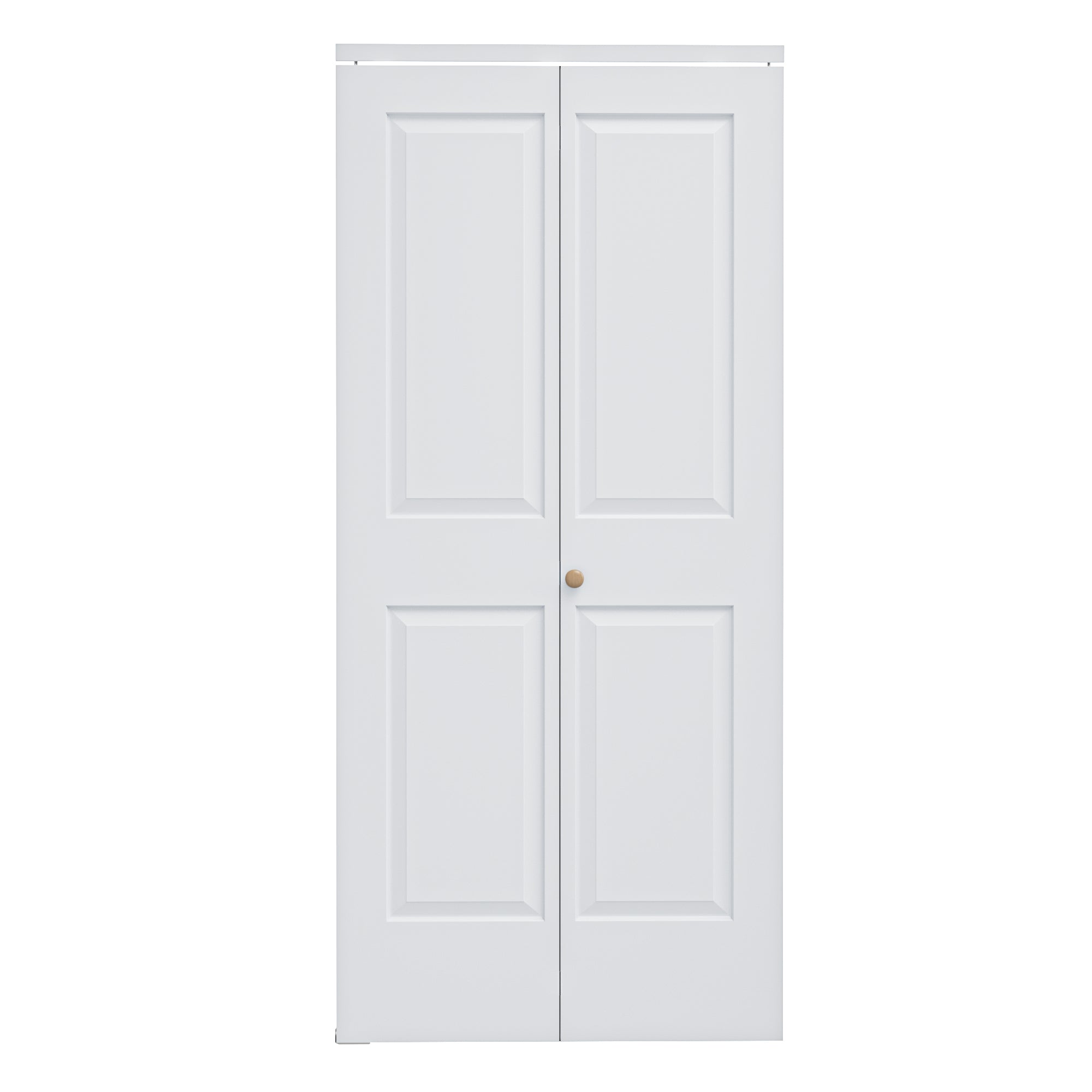 [Paintable] Ark Design 4 Panel Bifold Door with Hardware Kit & Knob, Smooth Surface & Primed, White
