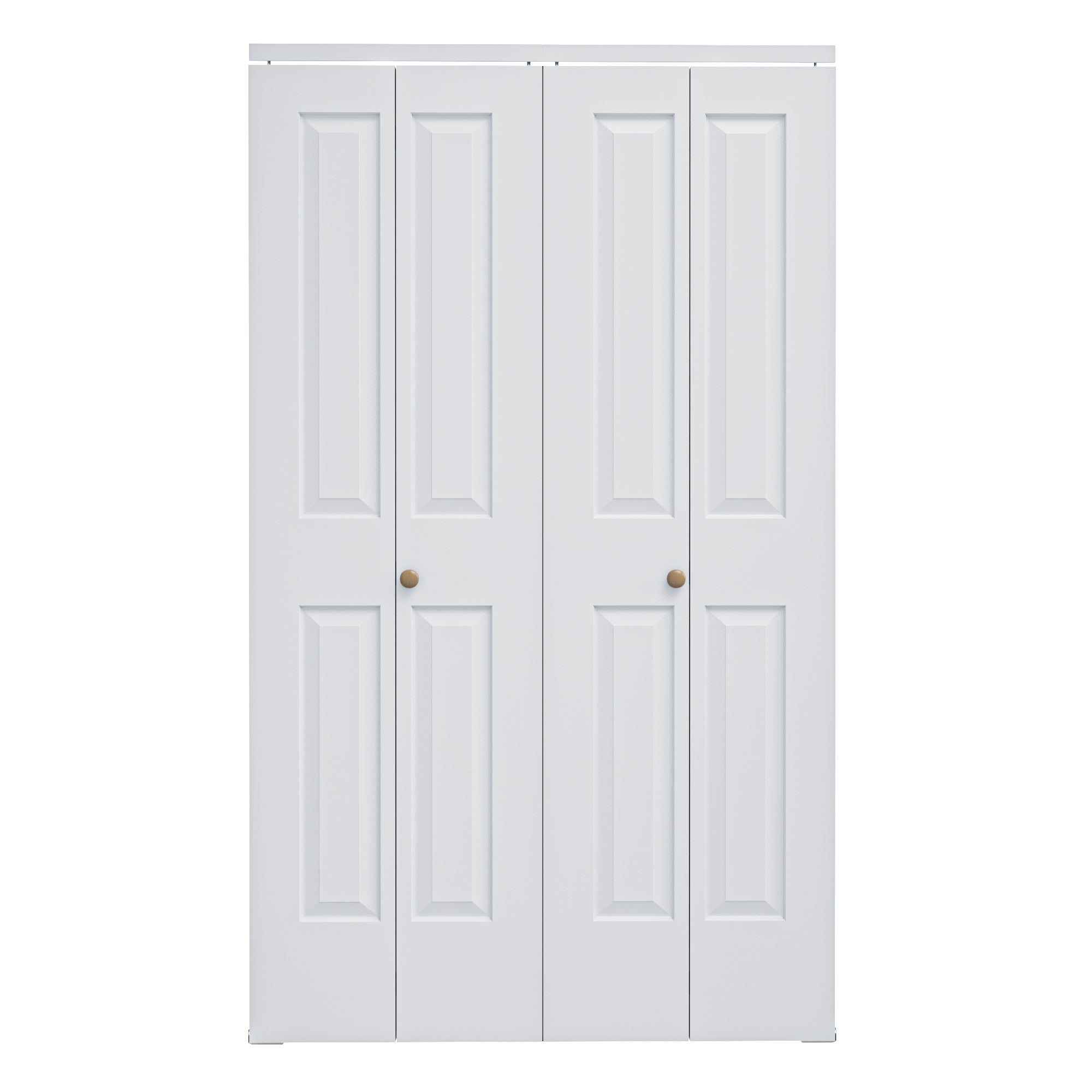 [Paintable] Ark Design 4 Panel Bifold Door with Hardware Kit & Knob, Smooth Surface & Primed, White