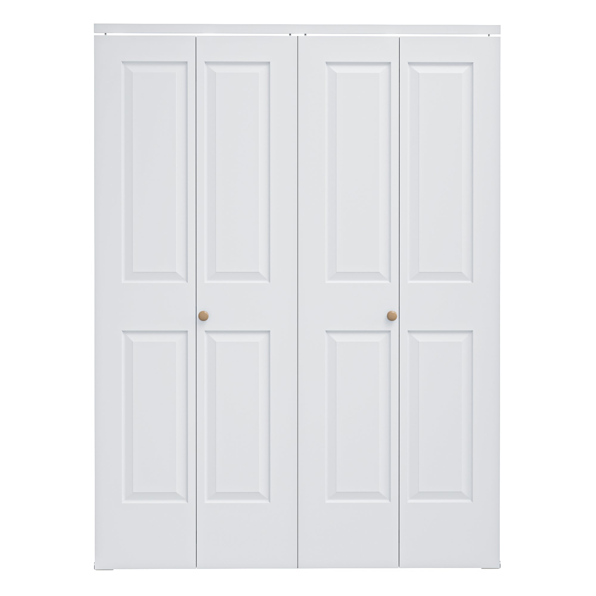 [Paintable] Ark Design 4 Panel Bifold Door with Hardware Kit & Knob, Smooth Surface & Primed, White