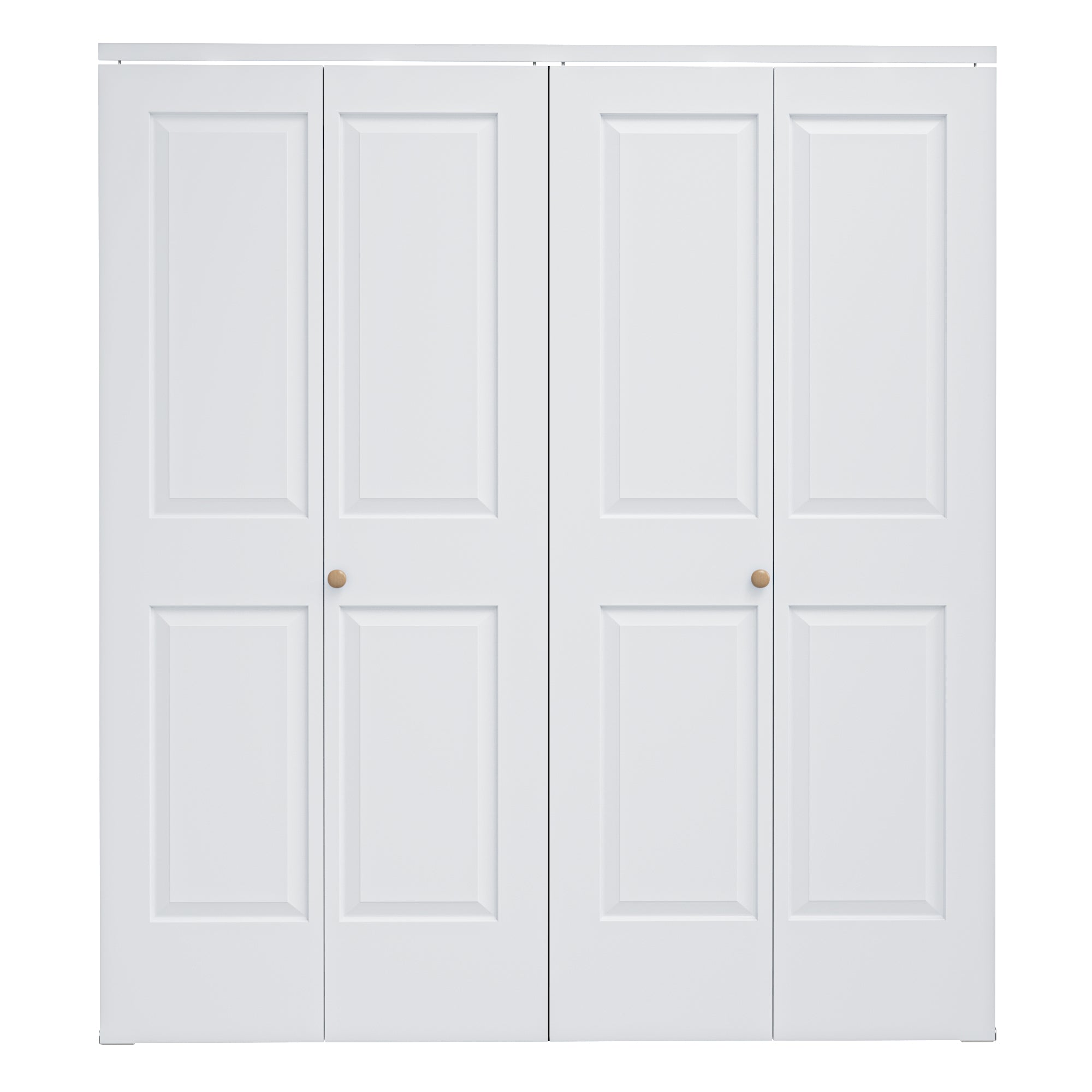 [Paintable] Ark Design 4 Panel Bifold Door with Hardware Kit & Knob, Smooth Surface & Primed, White