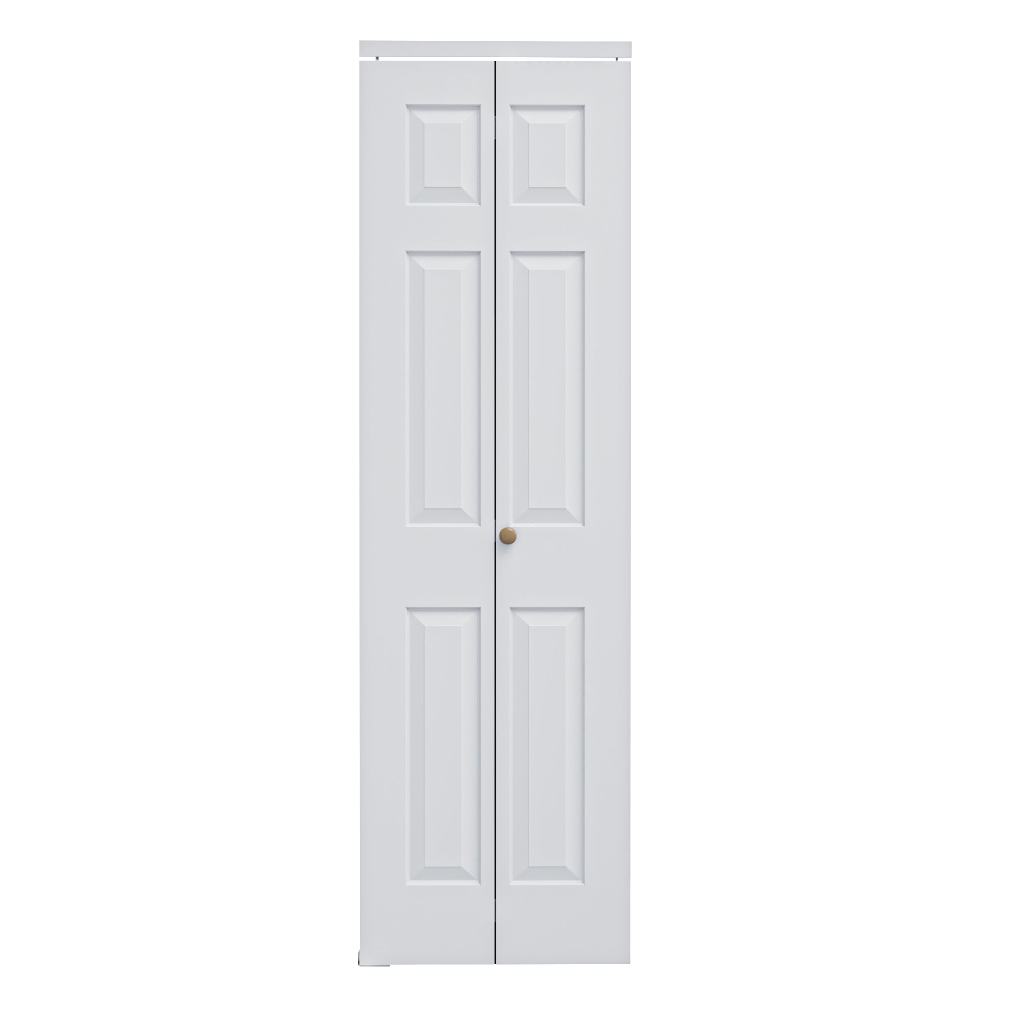 [Paintable] Ark Design 6 Panel Bifold Door with Hardware Kit & Knob, Smooth Surface & Primed, White