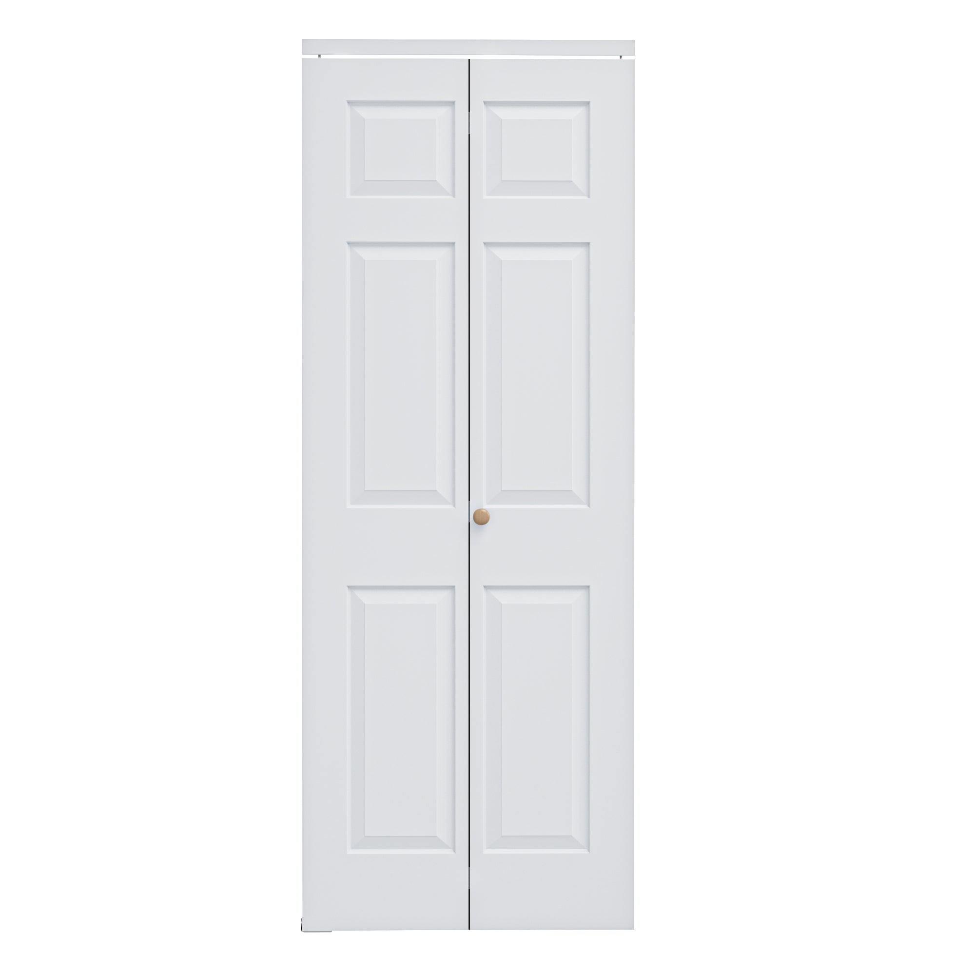 [Paintable] Ark Design 6 Panel Bifold Door with Hardware Kit & Knob, Smooth Surface & Primed, White