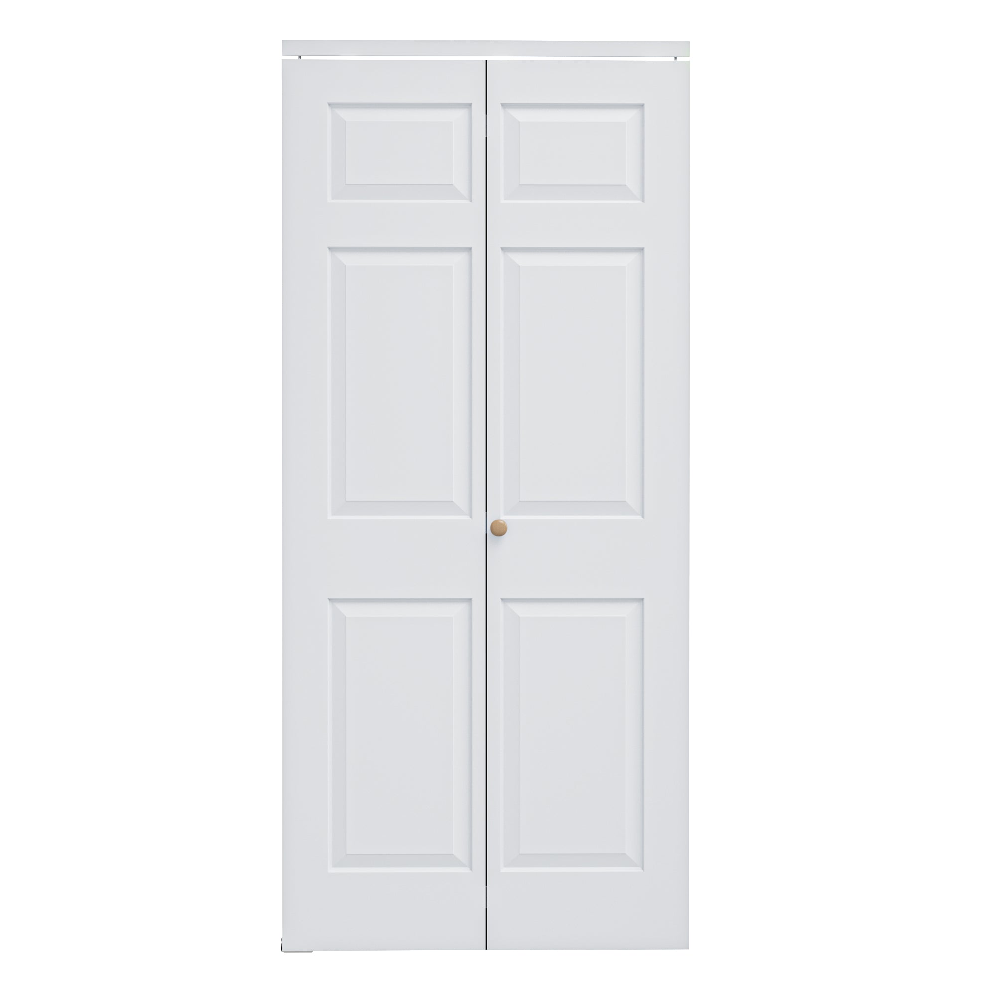 [Paintable] Ark Design 6 Panel Bifold Door with Hardware Kit & Knob, Smooth Surface & Primed, White