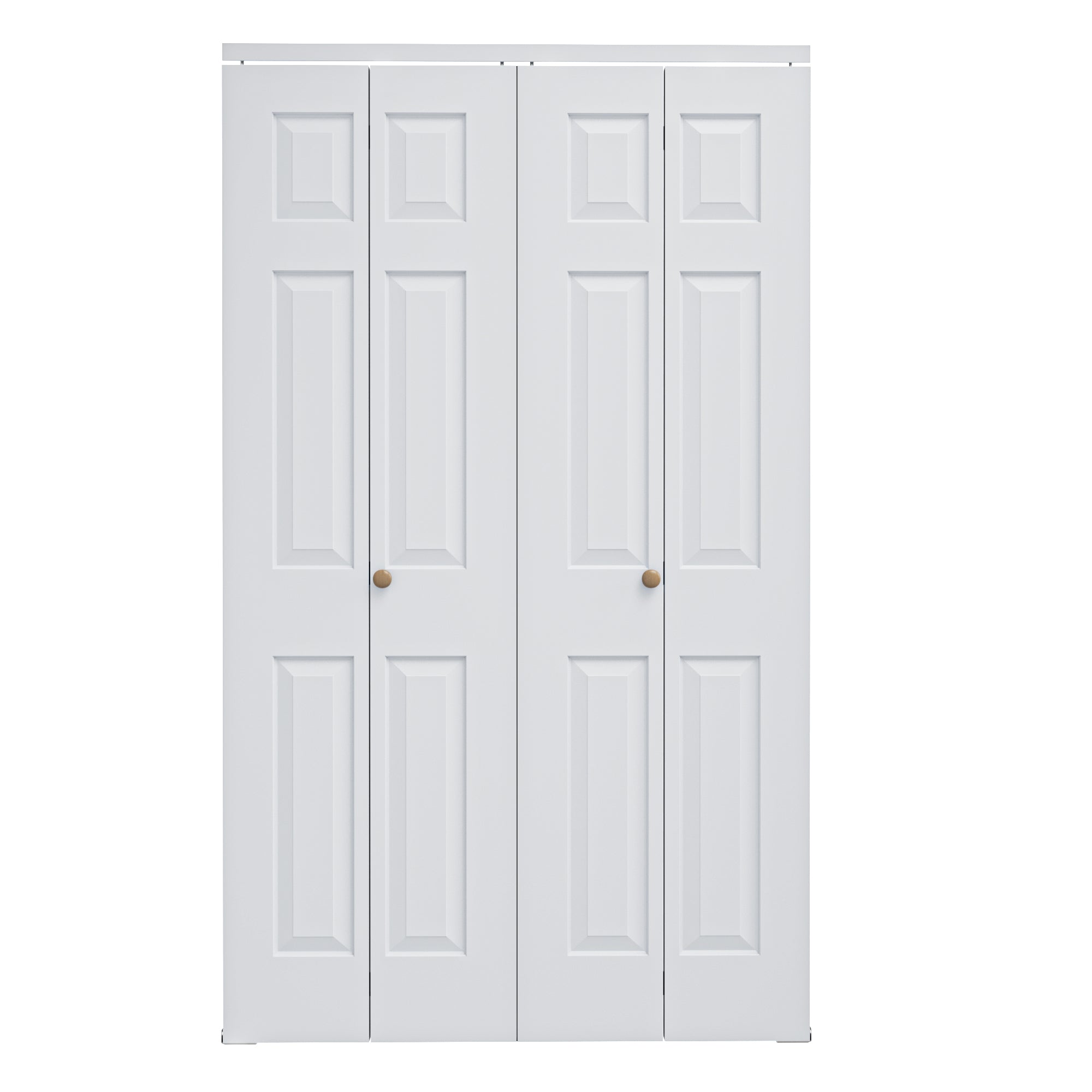 [Paintable] Ark Design 6 Panel Bifold Door with Hardware Kit & Knob, Smooth Surface & Primed, White