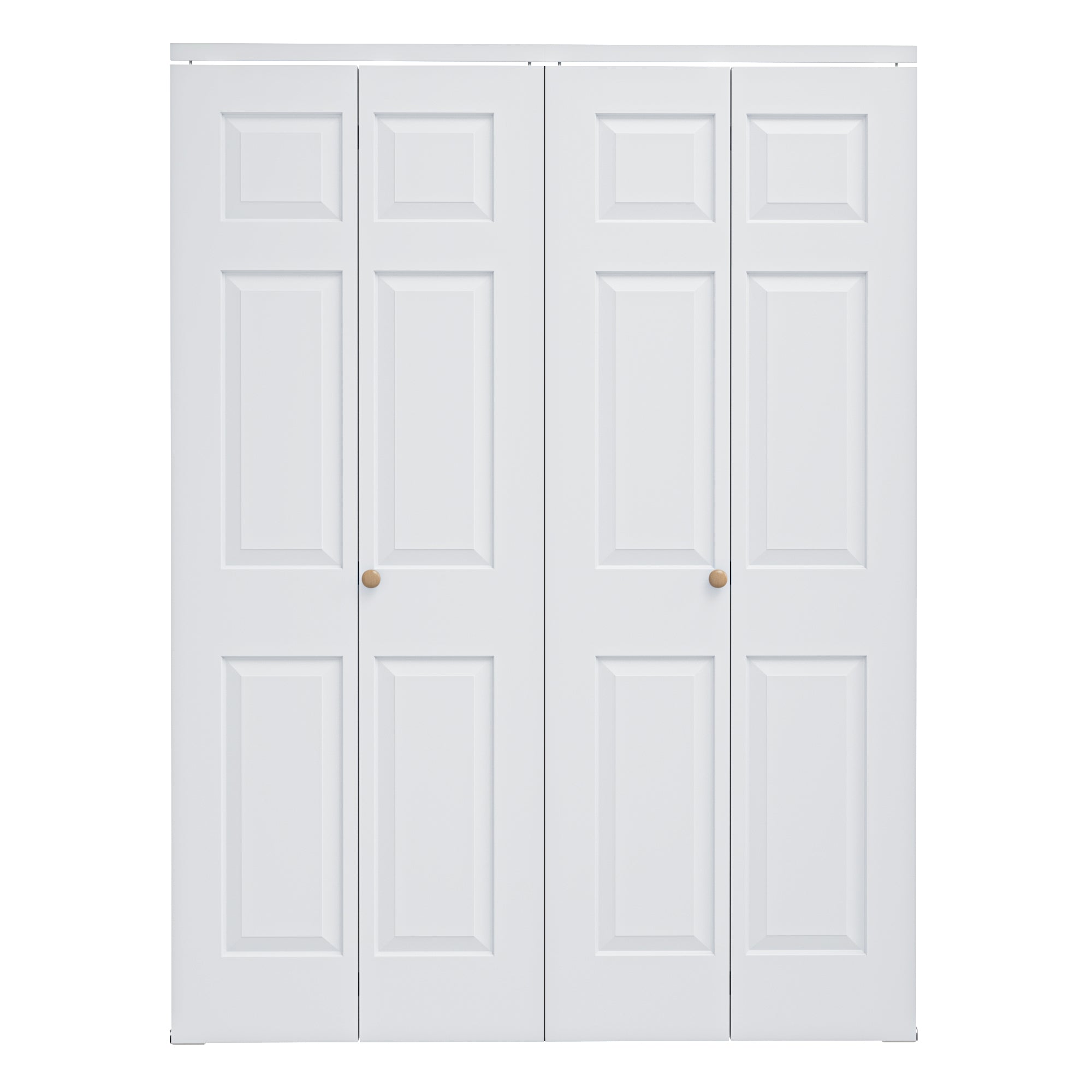 [Paintable] Ark Design 6 Panel Bifold Door with Hardware Kit & Knob, Smooth Surface & Primed, White