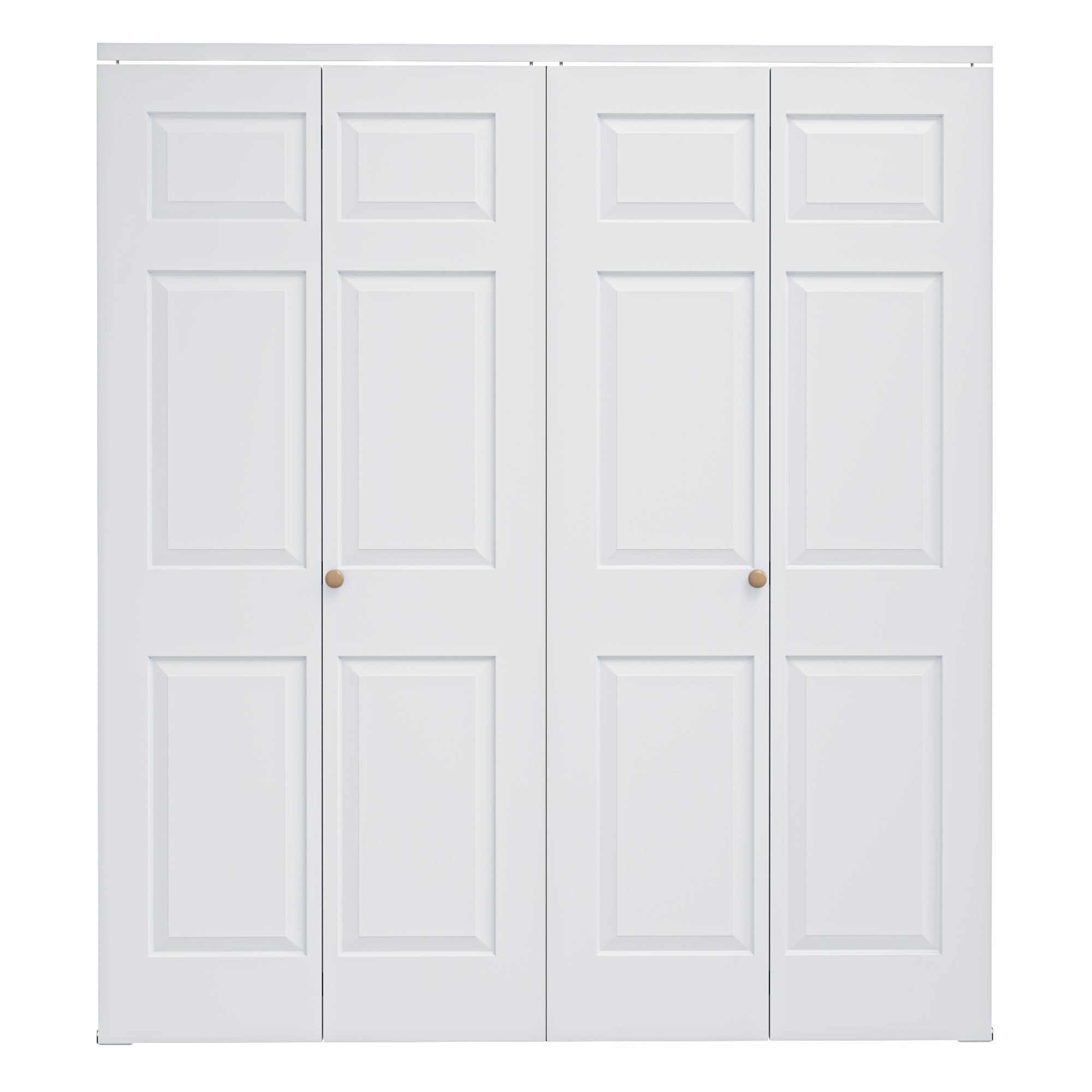 [Paintable] Ark Design 6 Panel Bifold Door with Hardware Kit & Knob, Smooth Surface & Primed, White