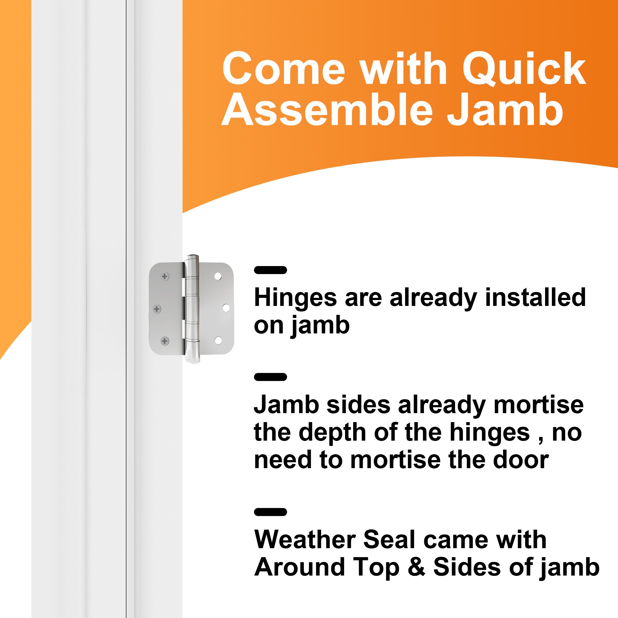 [Silver Hardware Prehung French Door Collection] T Shape Double Doors with French Door, Molded Solid Core Door, Ready-to-Assemble Jamb, White (Copy)