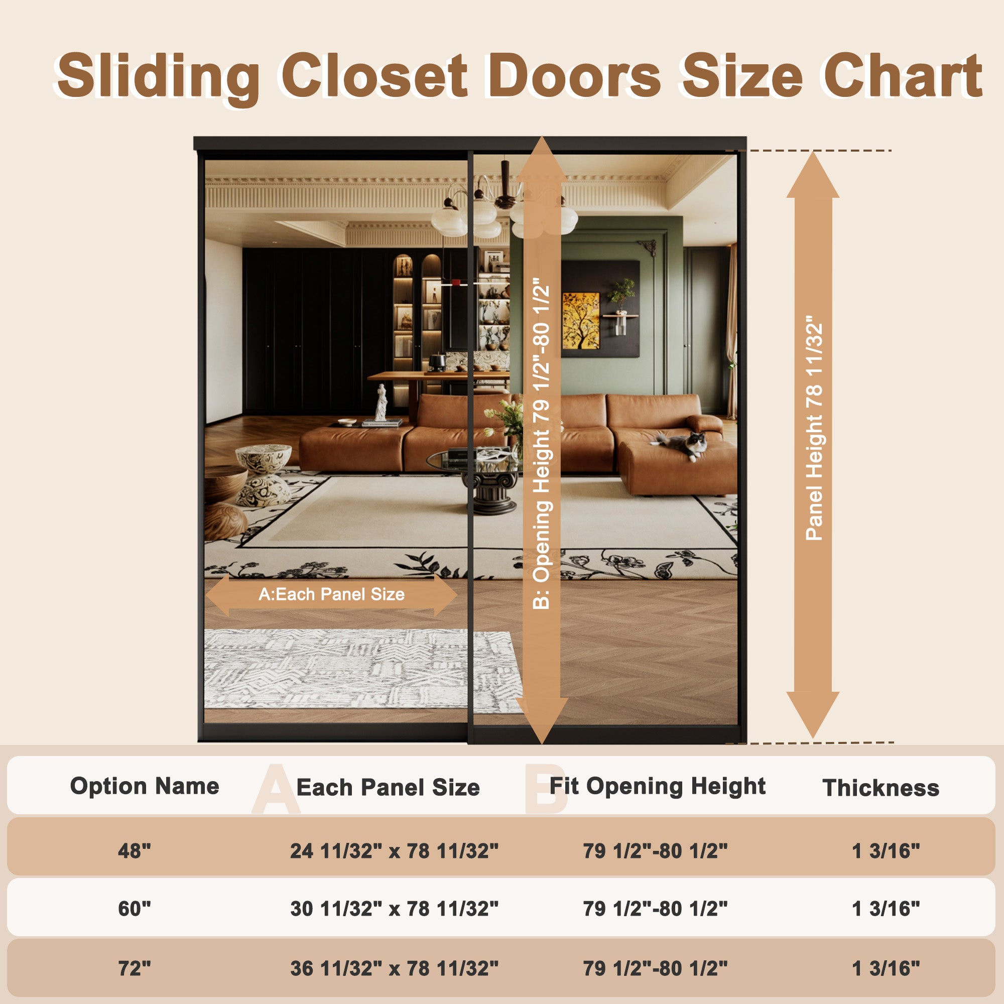 Ark Design 1-Lite Tempered Frosted Glass Bypass Sliding Closet Door with Hardware Kit,Black Aluminum Frame
