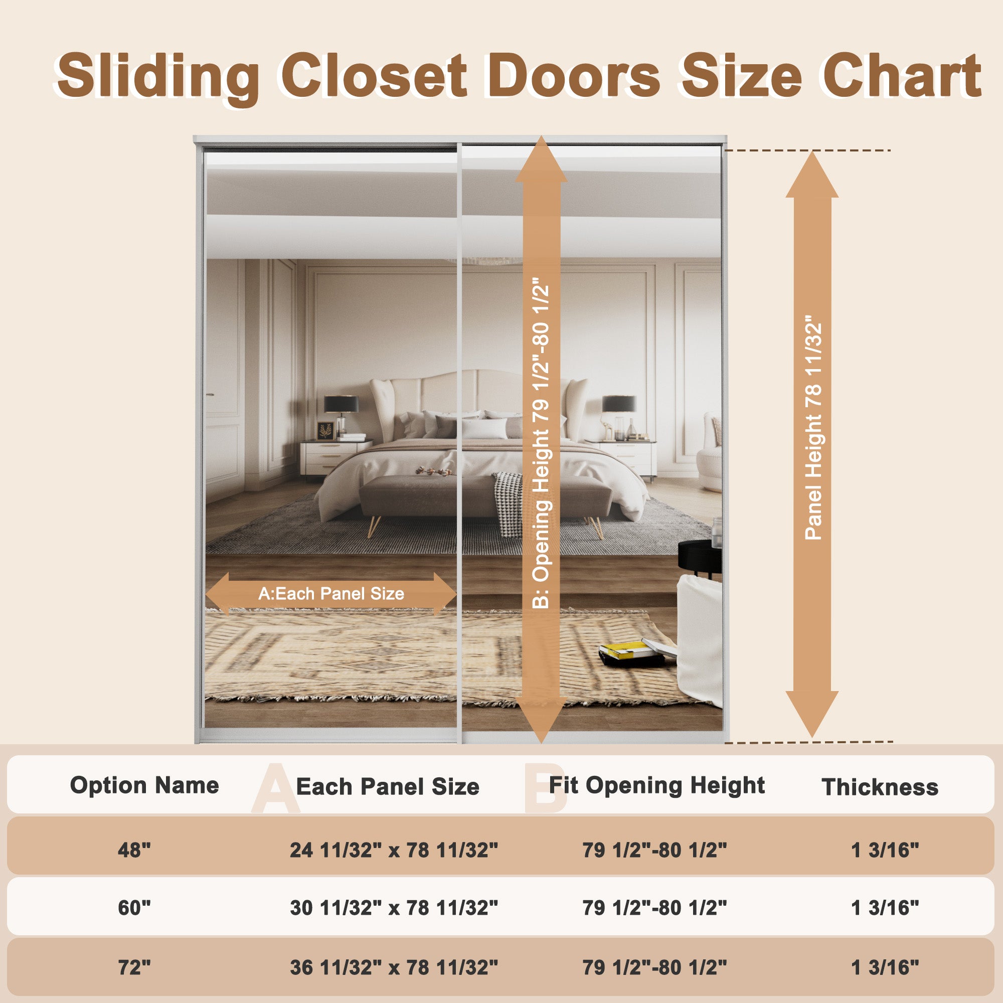Ark Design 1-Lite tempered clear glass Bypass Sliding Closet Door with Hardware Kit, White Aluminum Frame