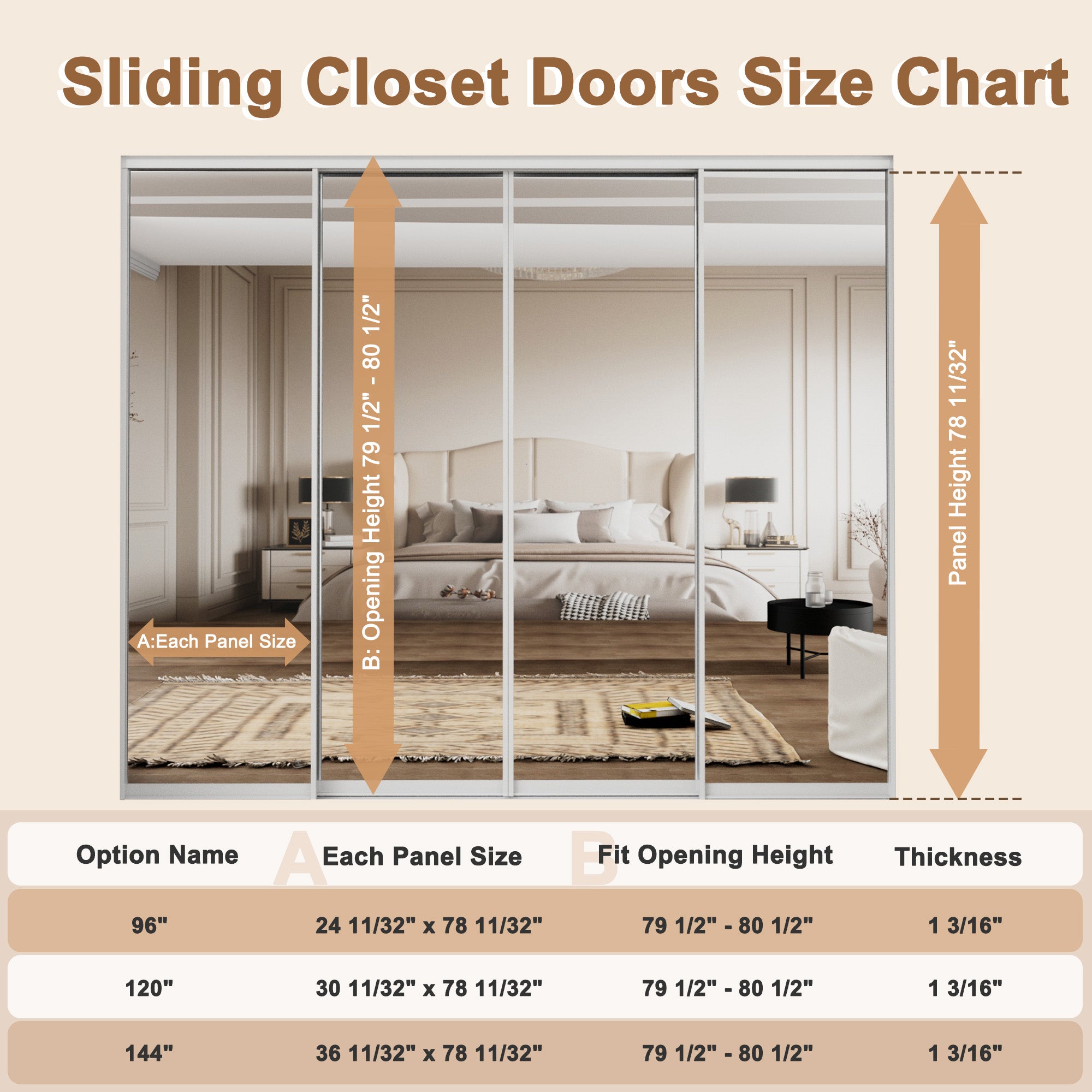 Ark Design 1-Lite tempered clear glass Bypass Sliding Closet Door with Hardware Kit, White Aluminum Frame