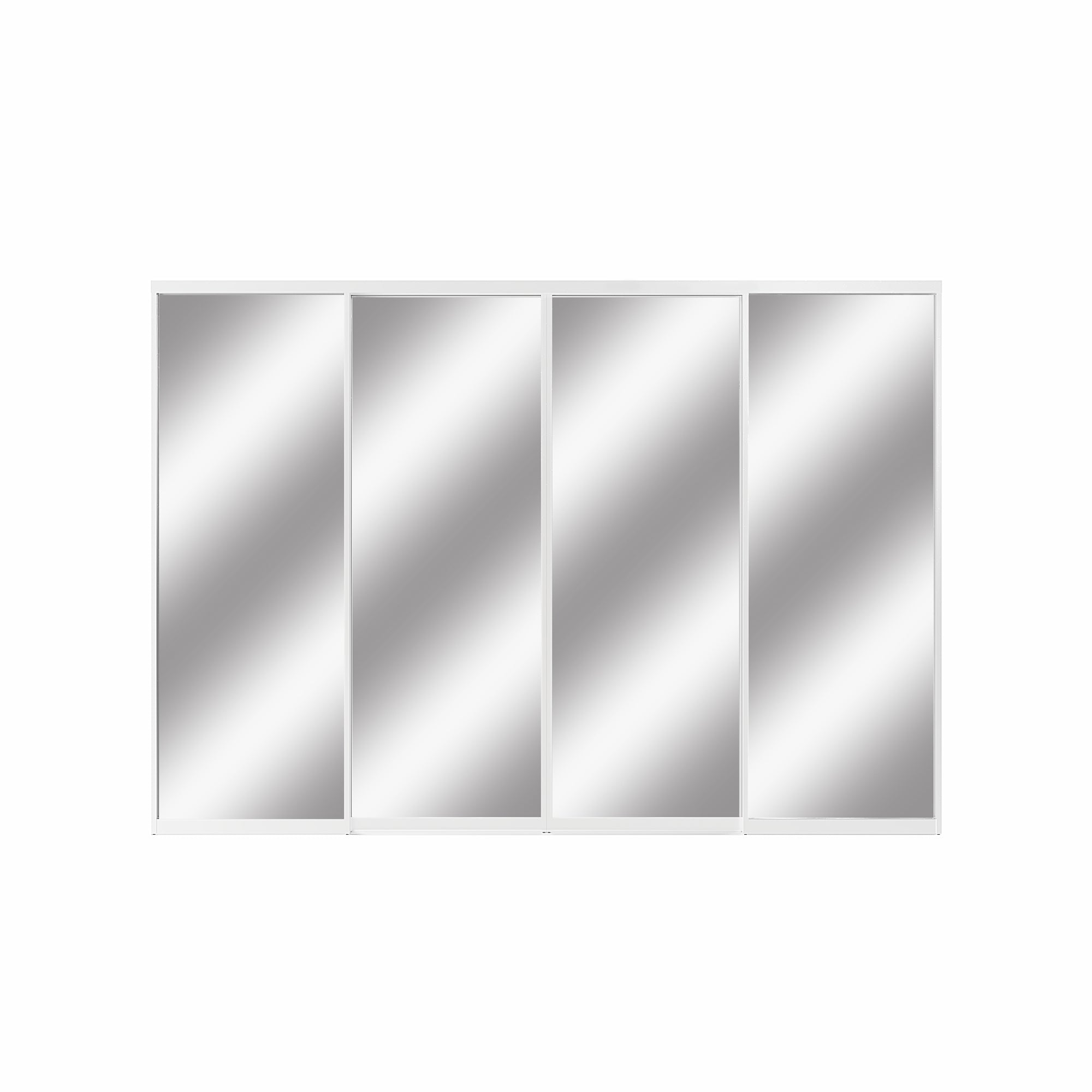 Ark Design 1-Lite high-definition mirror Bypass Sliding Closet Door with Hardware Kit, White Aluminum Frame