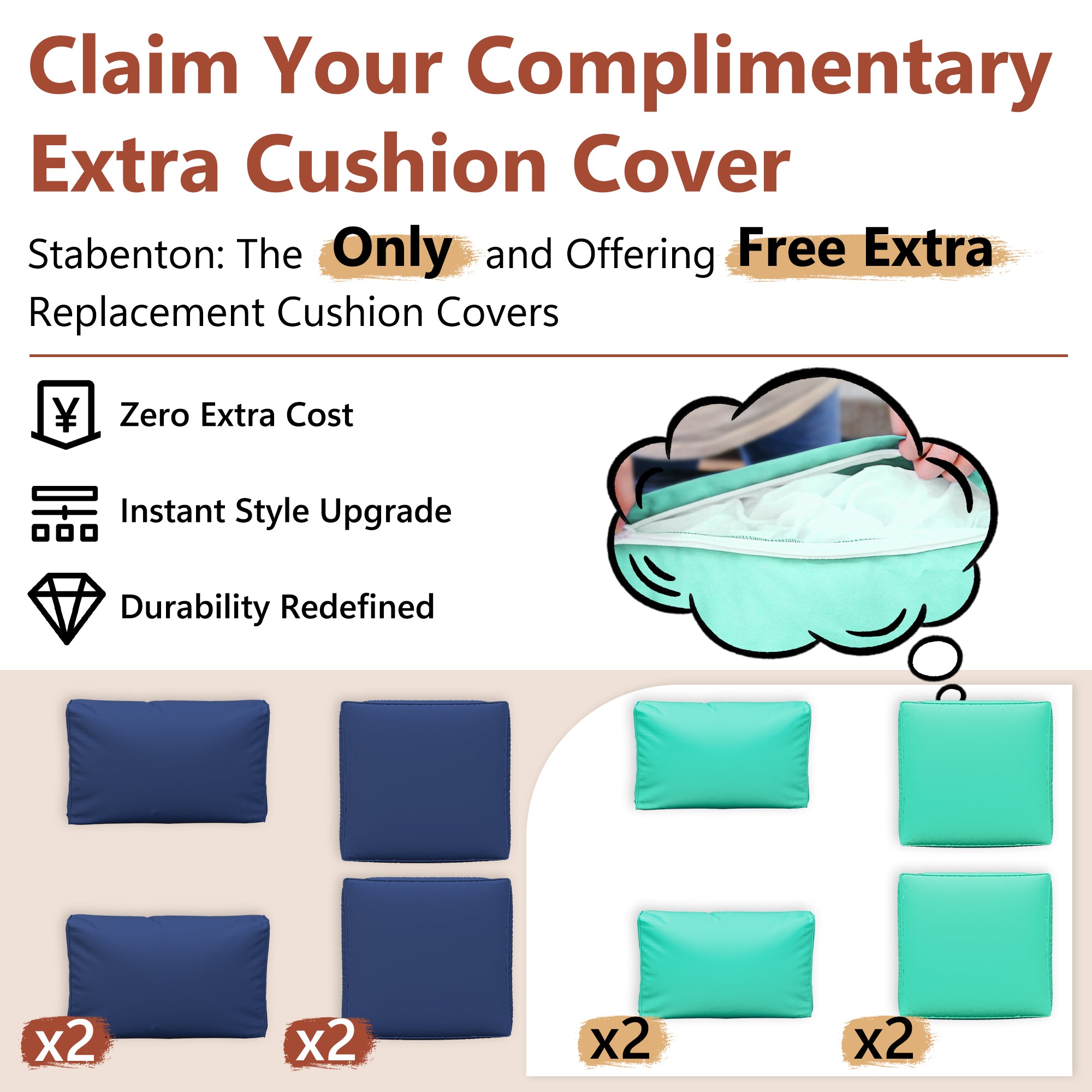 Ark Design 2-Piece Rattan Wicker Outdoor Patio Conversation SofaSeating Set, Green Cushions with Sofa Protection Cover Option