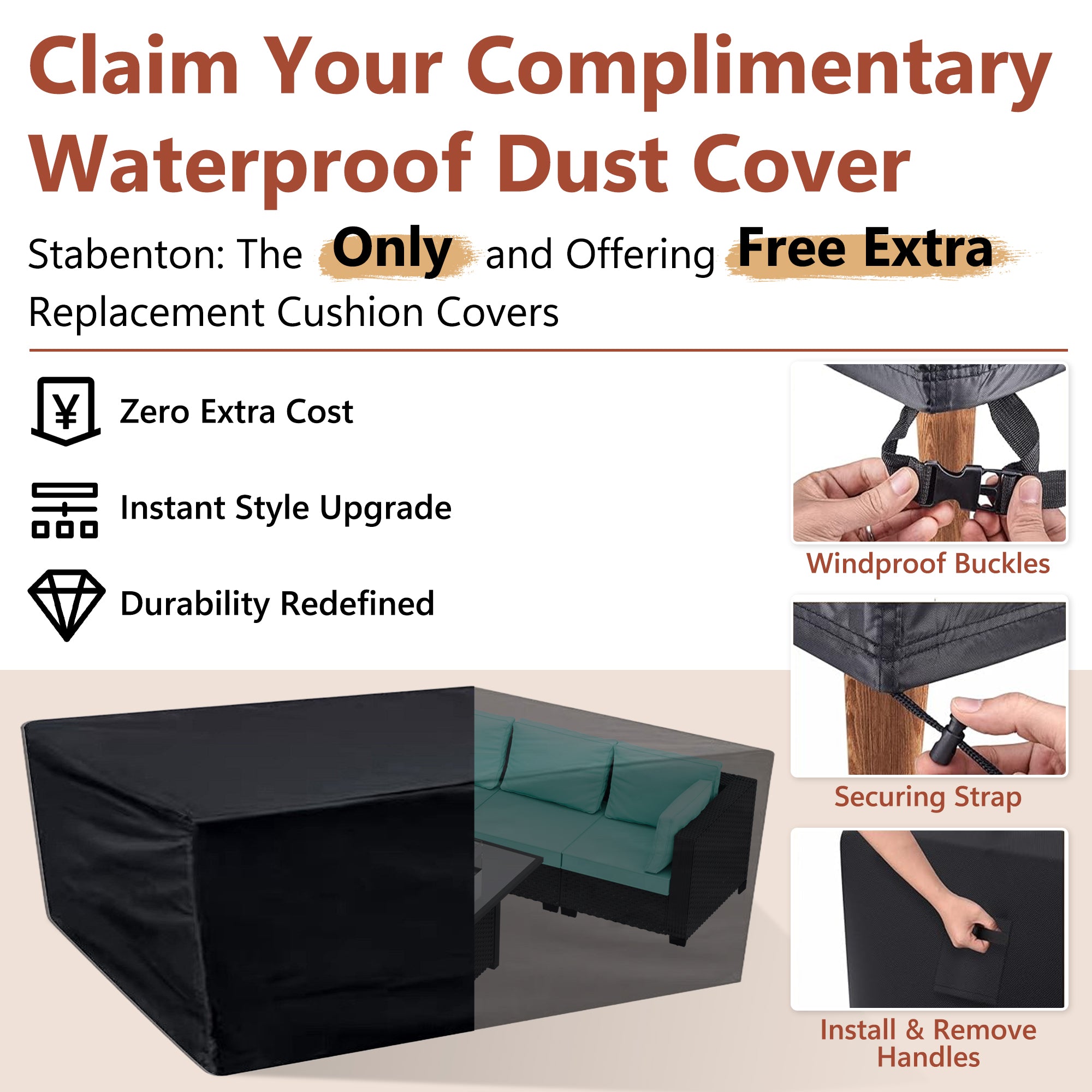 Ark Design 10-Piece Rattan Wicker Outdoor Patio Conversation SofaSeating Set with Coffee Table, Green Cushions with Sofa Protection Cover Option