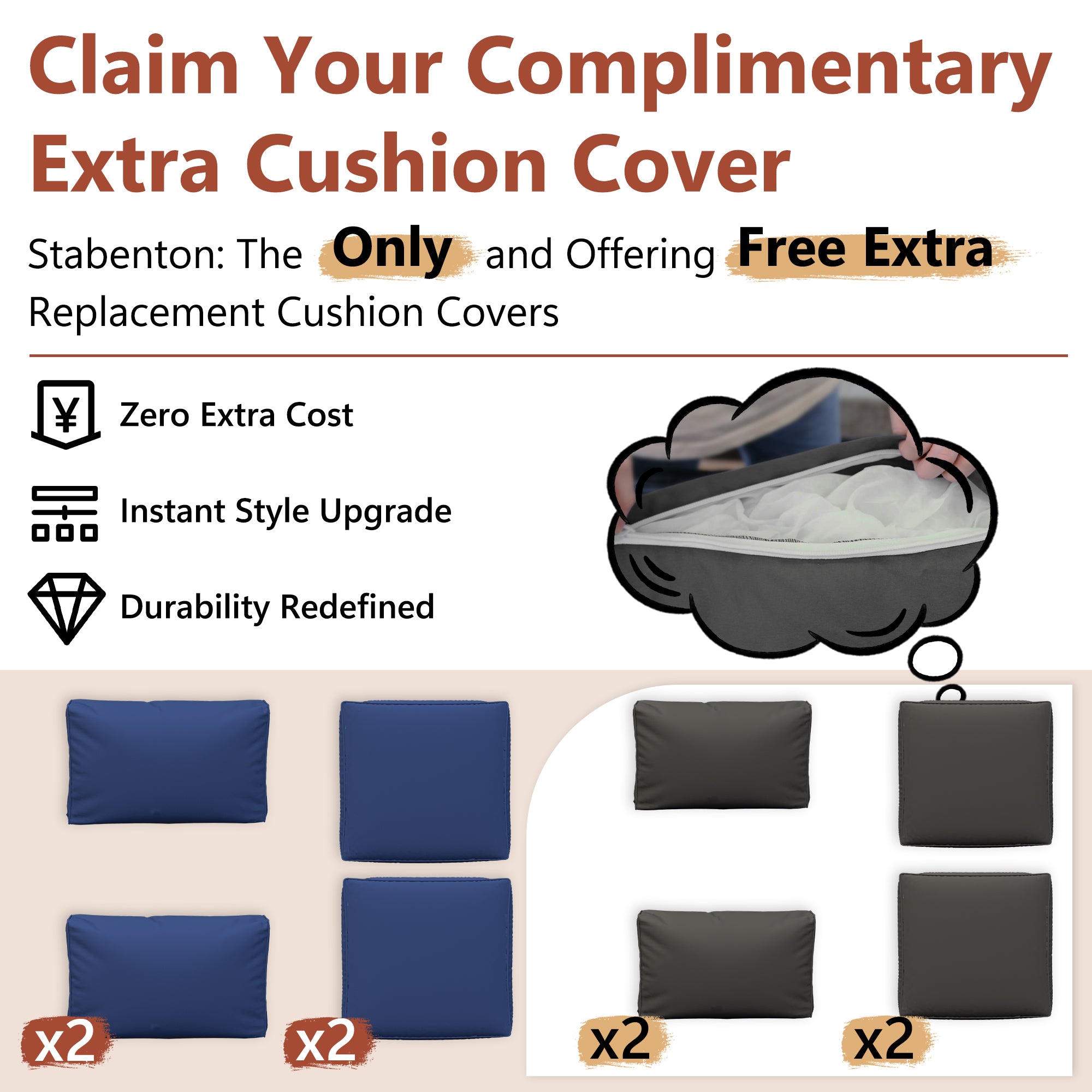 Ark Design 2-Piece Black Wicker Outdoor Patio Conversation Sectional Seating Set, Gray Cushions with Sofa Protection Cover Option