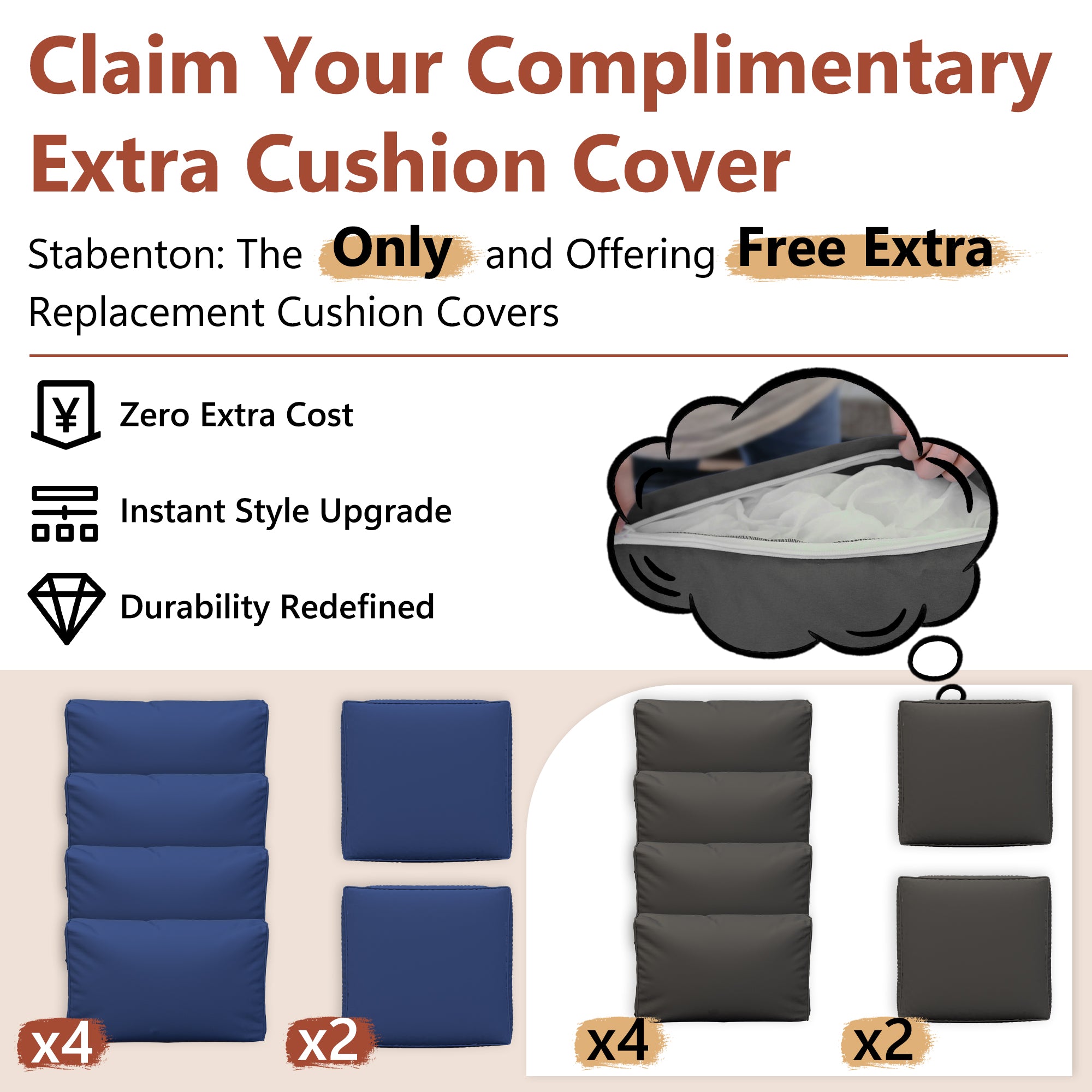 Ark Design 3-Piece Rattan Wicker Outdoor Patio Conversation SofaSeating Set with Coffee Table, Gray Cushions with Sofa Protection Cover Option