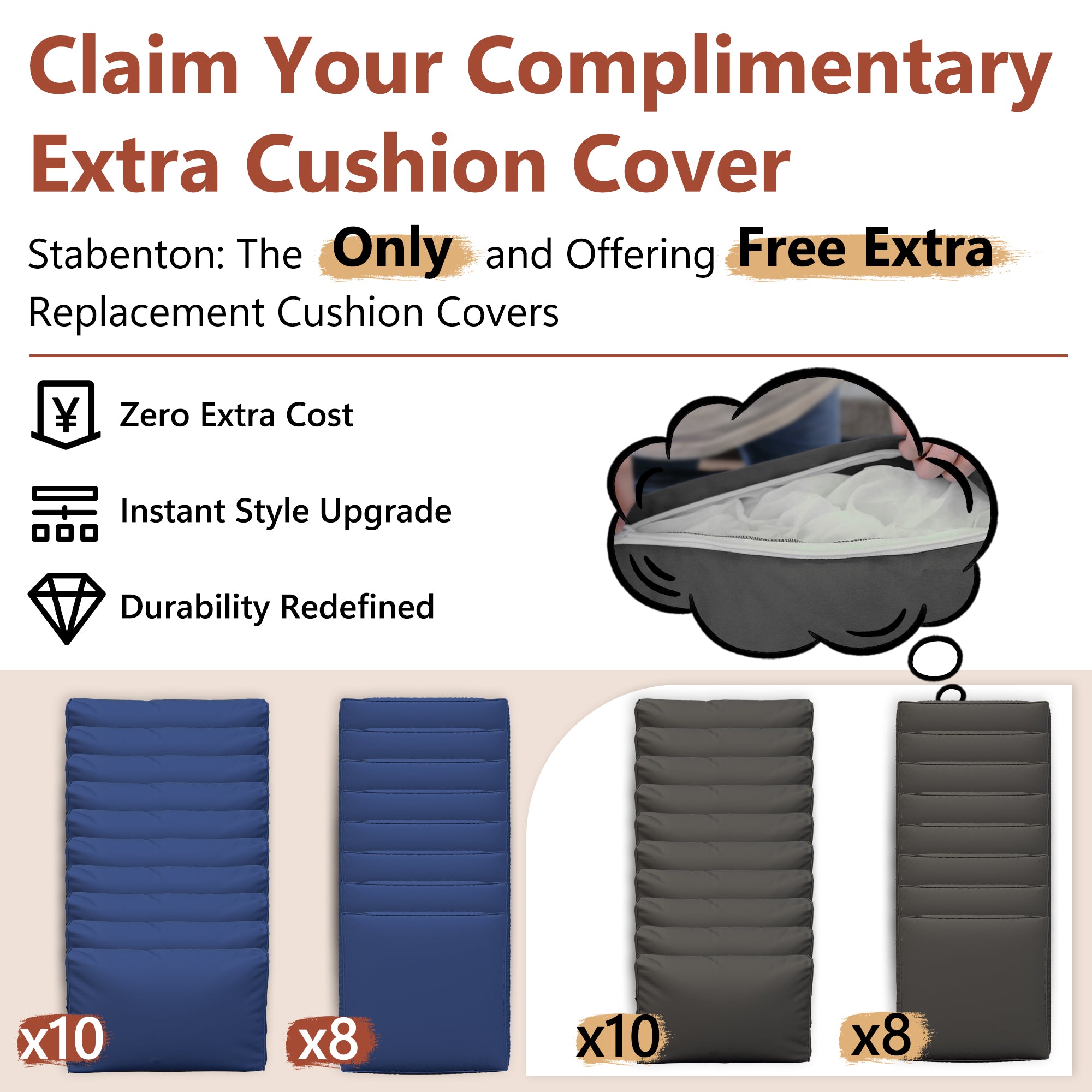 Ark Design 9-Piece Rattan Wicker Outdoor Patio Conversation SofaSeating Set with Coffee Table, Gray Cushions with Sofa Protection Cover Option