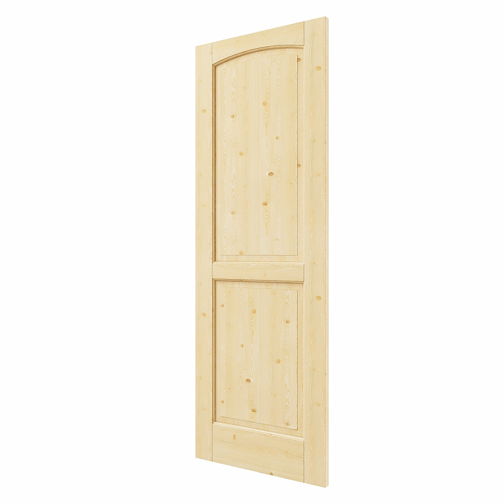 Ark Design 2-Panel Arch Top Solid Core Unfinished Pine Wood Door Slab, with/without Prehung Kit