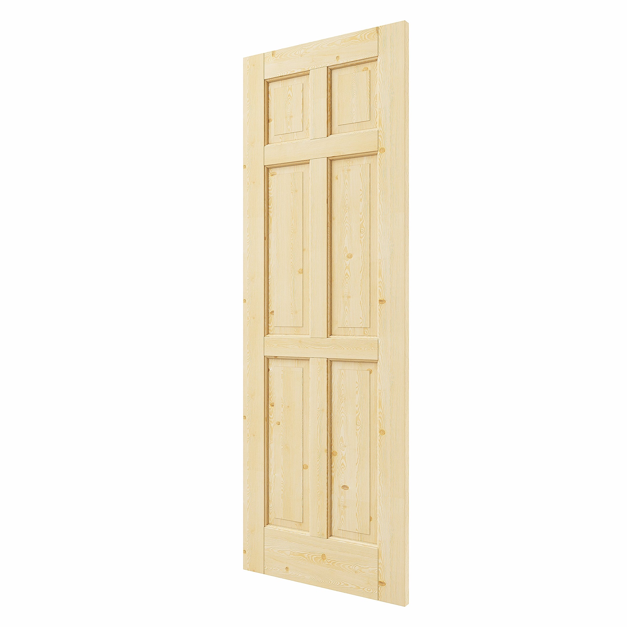 Ark Design 6-Panel Solid Core Unfinished Pine Wood Door Slab, with/without Prehung Kit