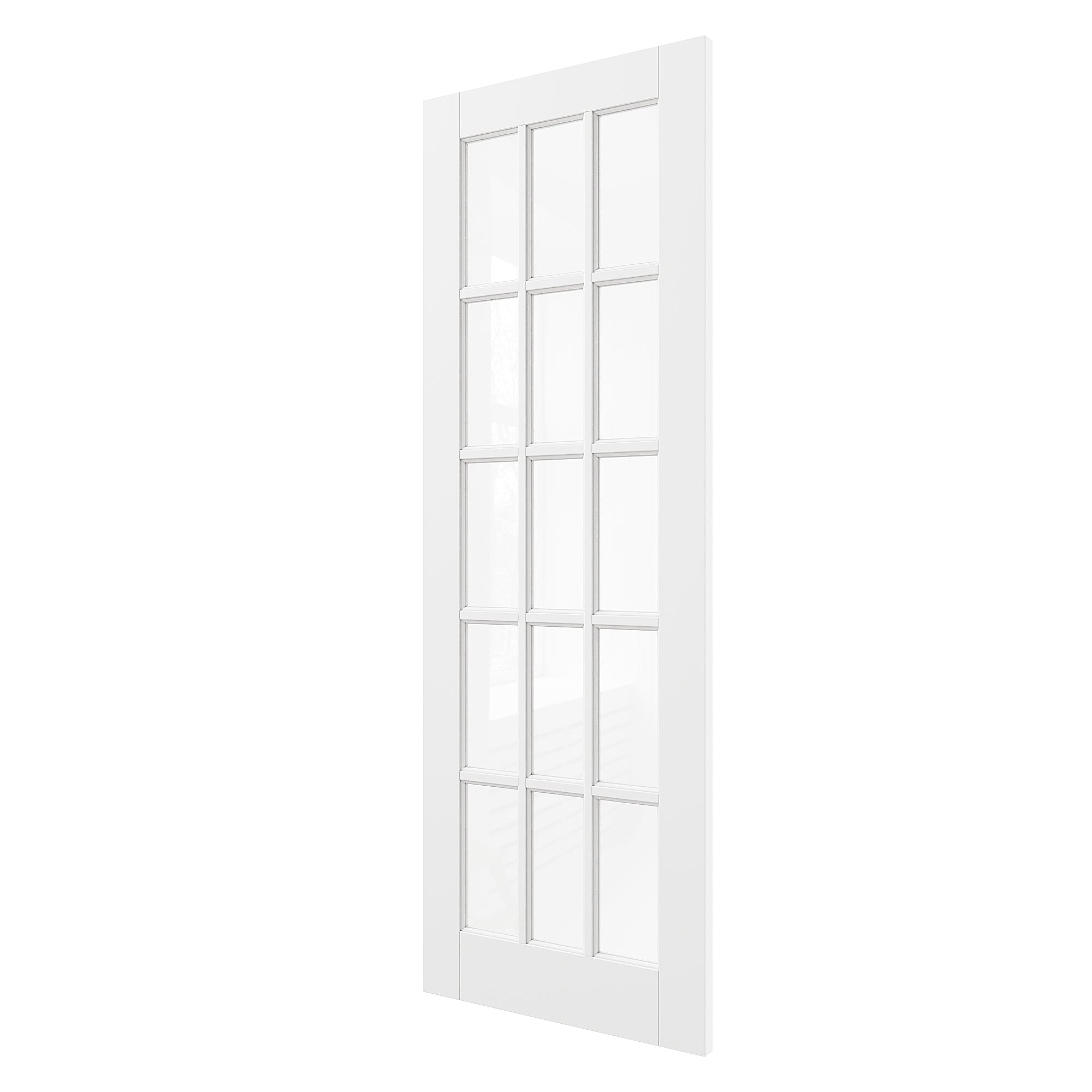 Ark Design 15-Lite Clear Glass Door Slab Prefinished & Paintable Surface, with/without Prehung Kit, White