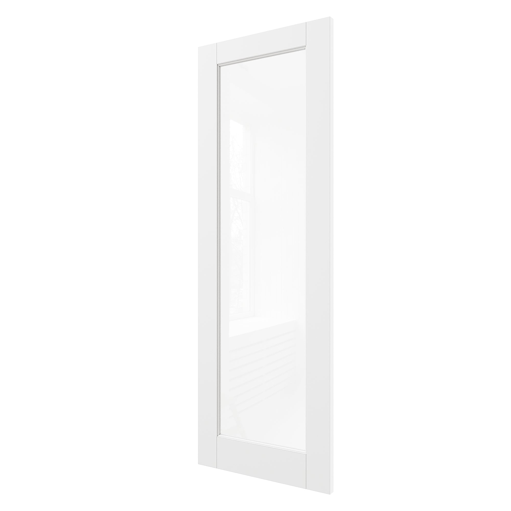 Ark Design 1-Lite Clear Glass Door Slab with/without Prehung Kit, White