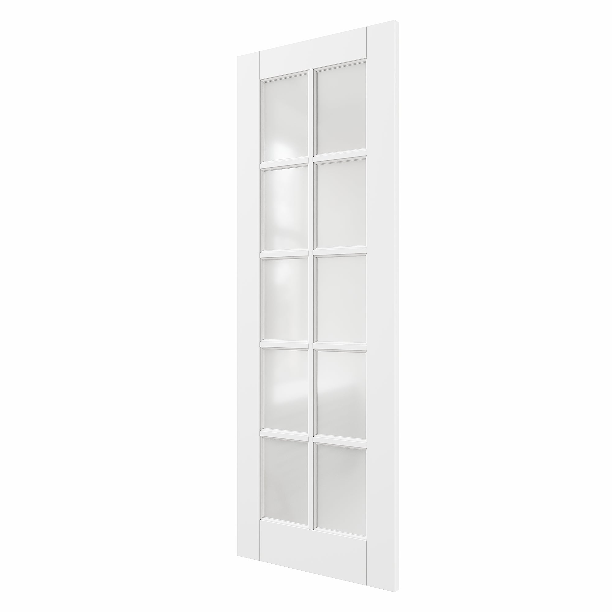 Ark Design 10-Lite Frosted Glass Door Slab with/without Prehung Kit, White