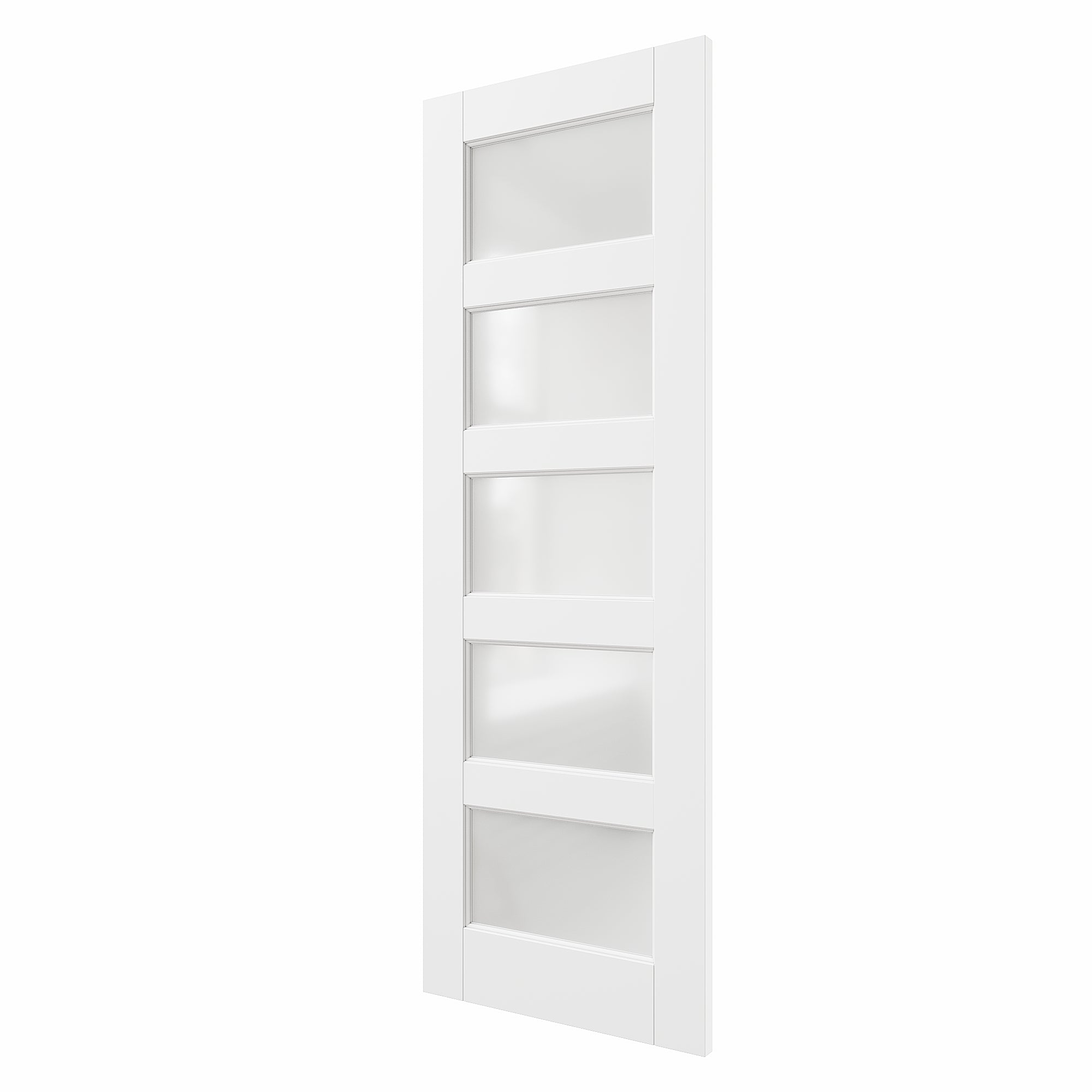 Ark Design 5-Lite Frosted Glass Door Slab with/without Prehung Kit, White