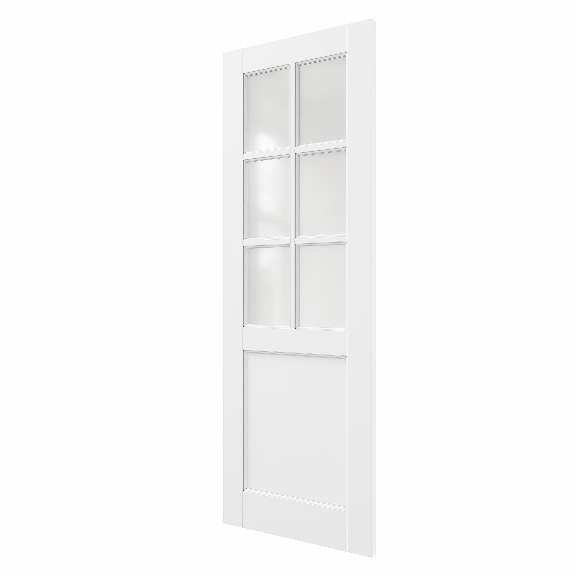 Ark Design 6-Lite Frosted Glass Door Slab Prefinished & Paintable Surface, with/without Prehung Kit, White