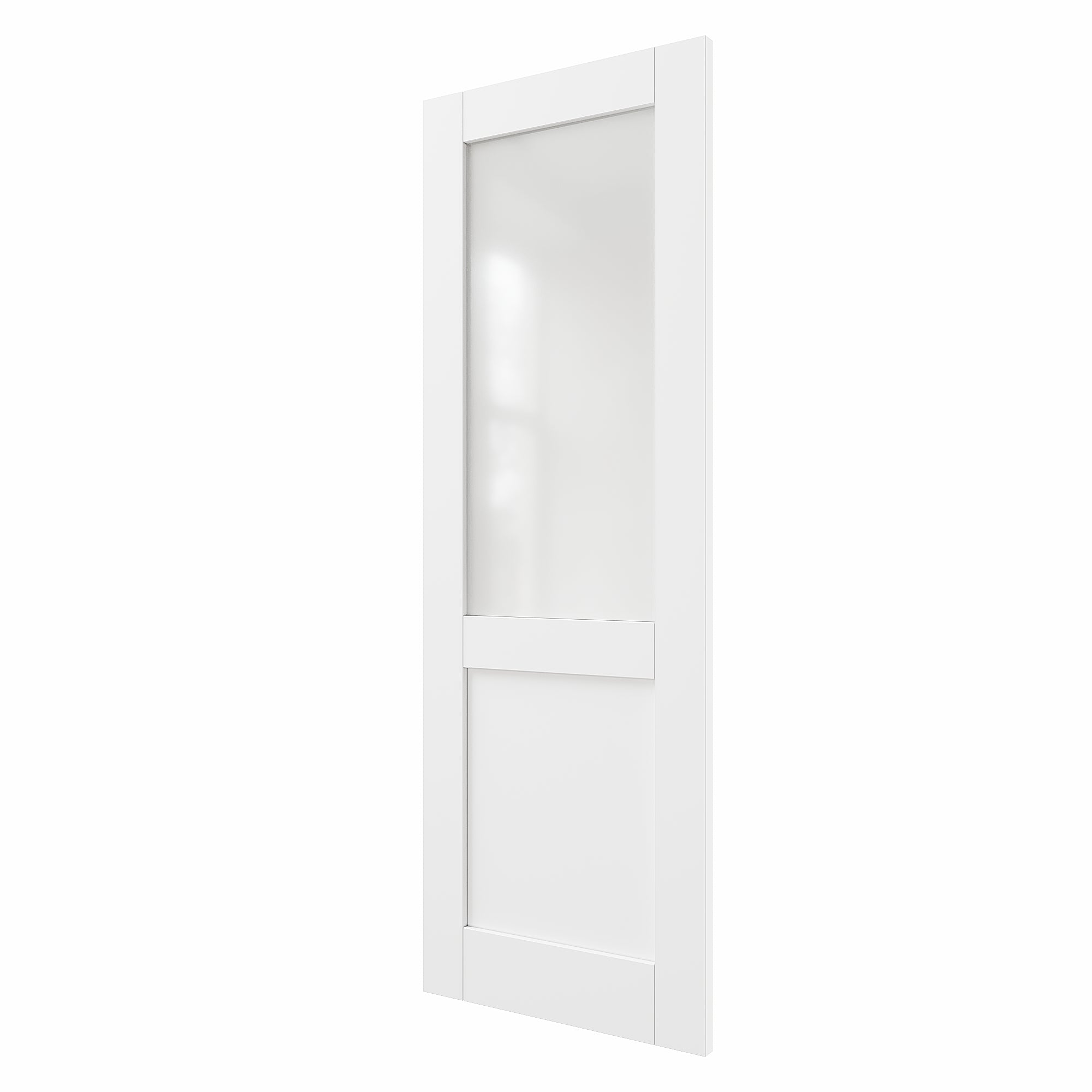 Ark Design Half Lite Frosted Glass Door Slab with/without Prehung Kit, White