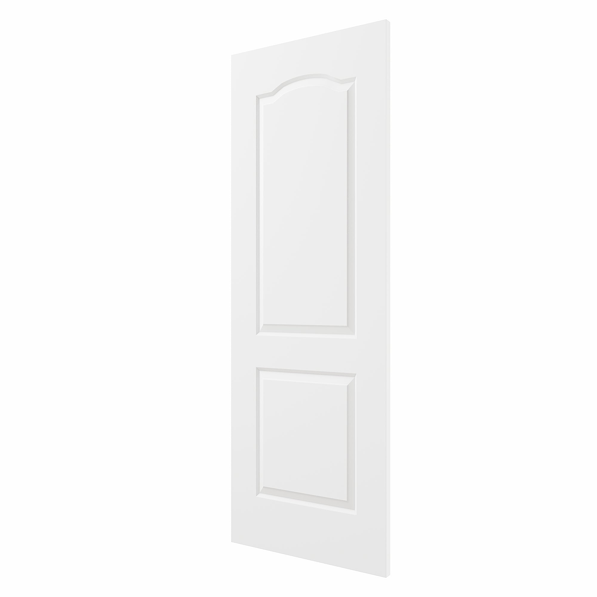 Ark Design Arch Top 2-Lite Panel Molded Door Slab with/without Prehung Kit, White