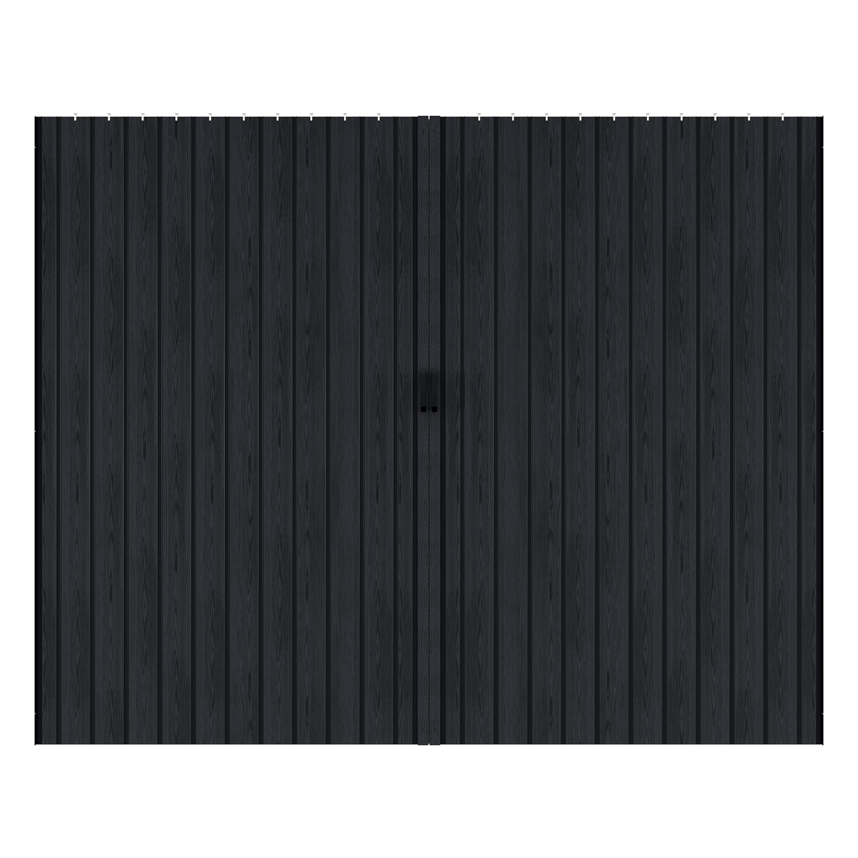 Ark Design Upgrade Single Layer Trimmable Black Wood Grain Vinyl Accordion Door with Handles and Magnetic Door Lock