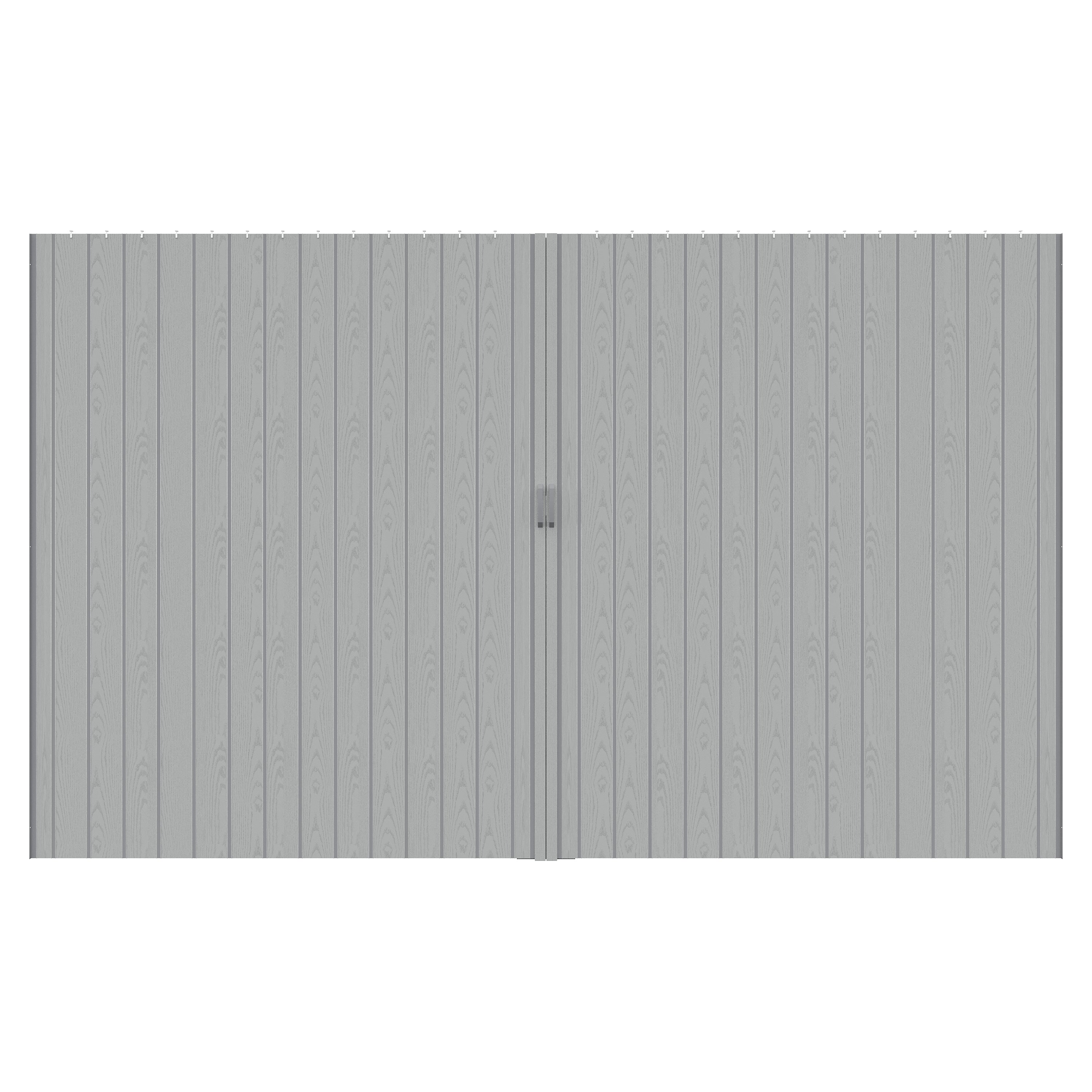 Ark Design Upgrade Single Layer Trimmable Gray Wood Grain Vinyl Accordion Door with Handles and Magnetic Door Lock