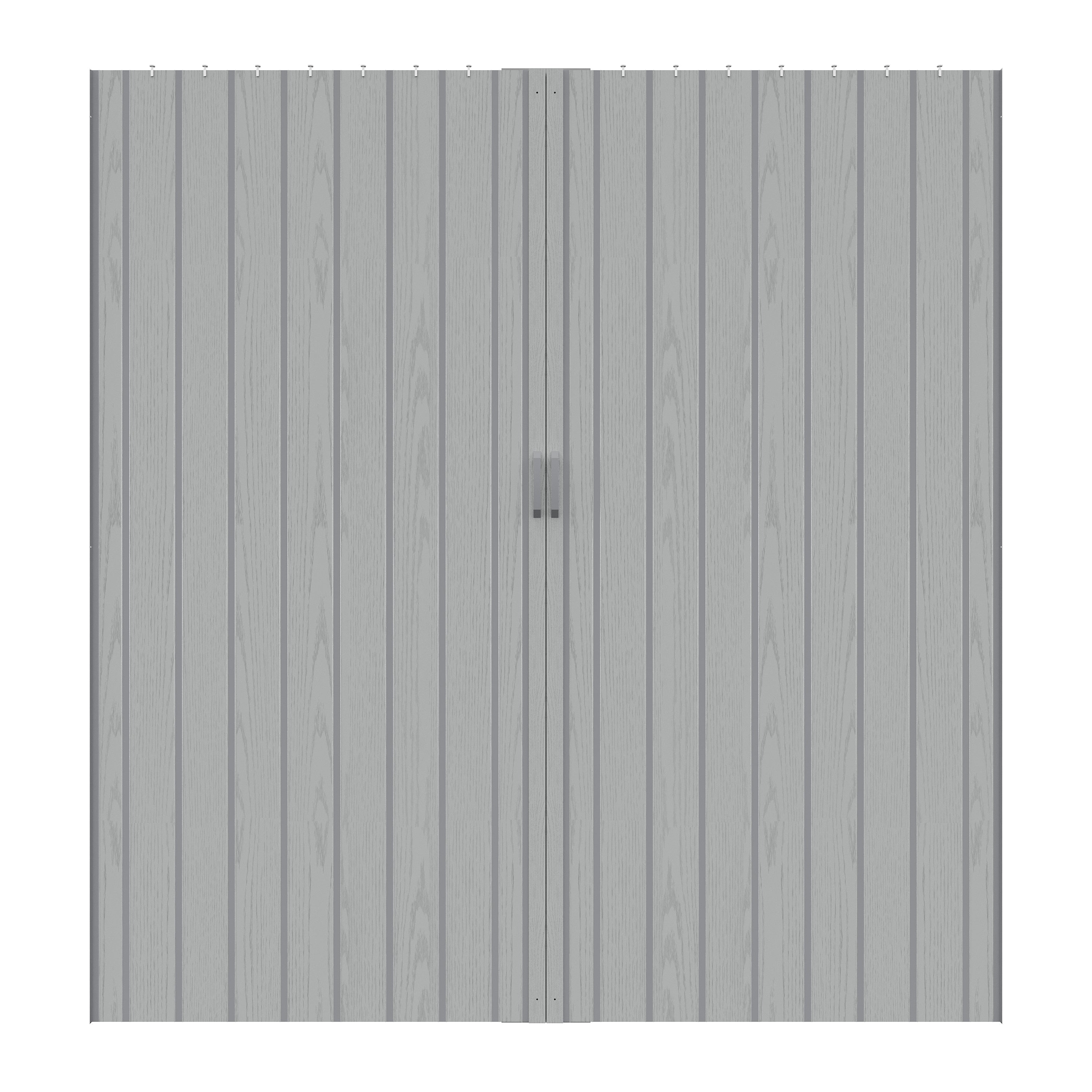 Ark Design Upgrade Single Layer Trimmable Gray Wood Grain Vinyl Accordion Door with Handles and Magnetic Door Lock